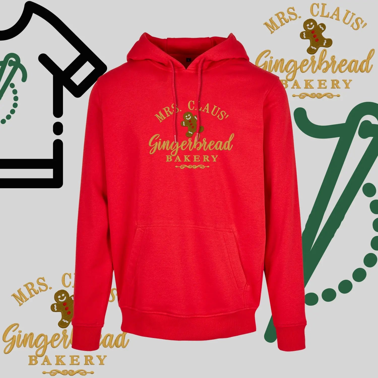 Bluza z kapturem "Gingerbread" – haft komputerowy, styl z przesłaniem Haft z radości