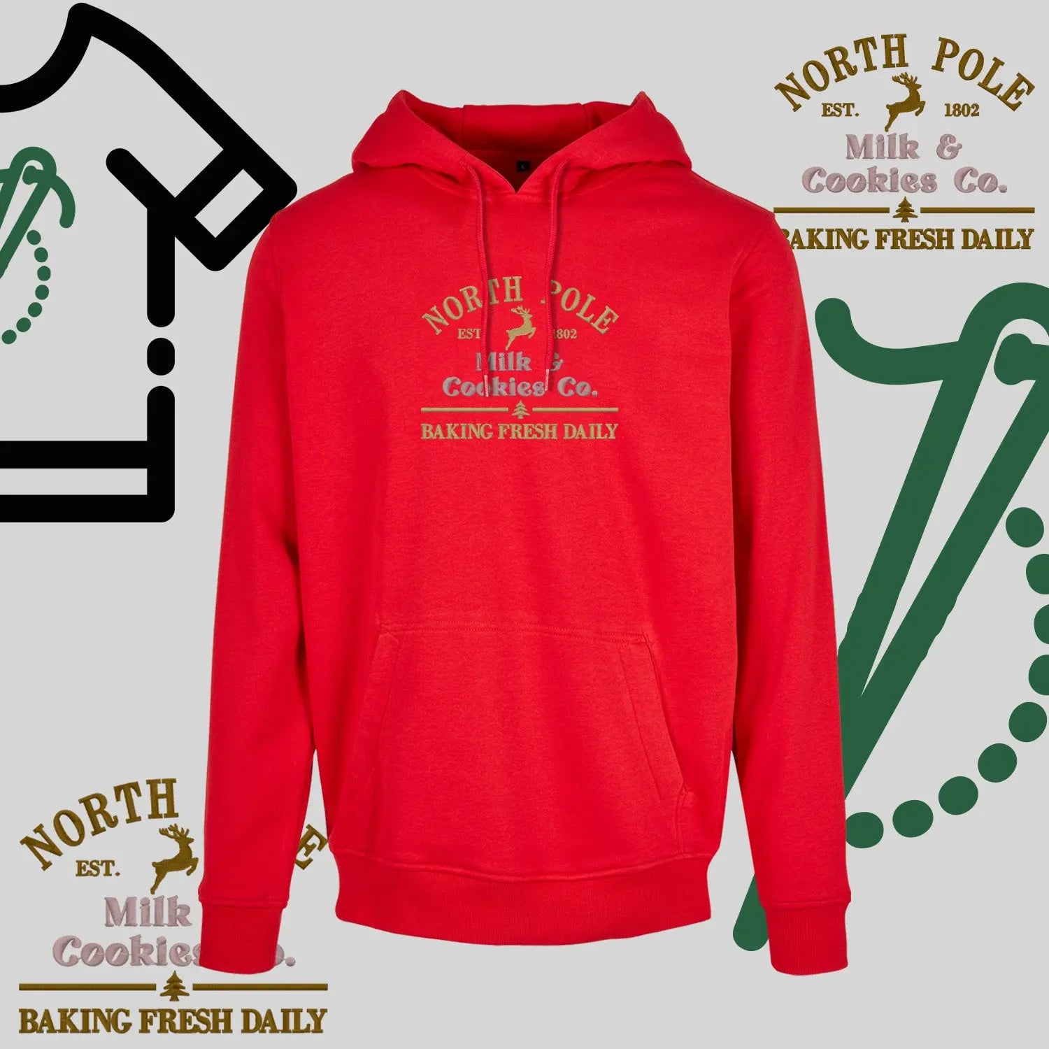 Bluza z kapturem "Northe Pole" – haft komputerowy, styl z przesłaniem Haft z radości