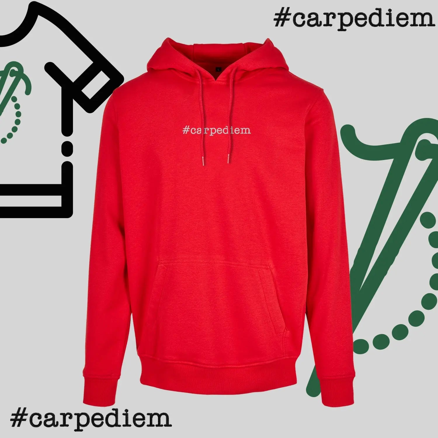 Bluza z kapturem "#carpediem" – haft komputerowy, styl z przesłaniem Haft z radości