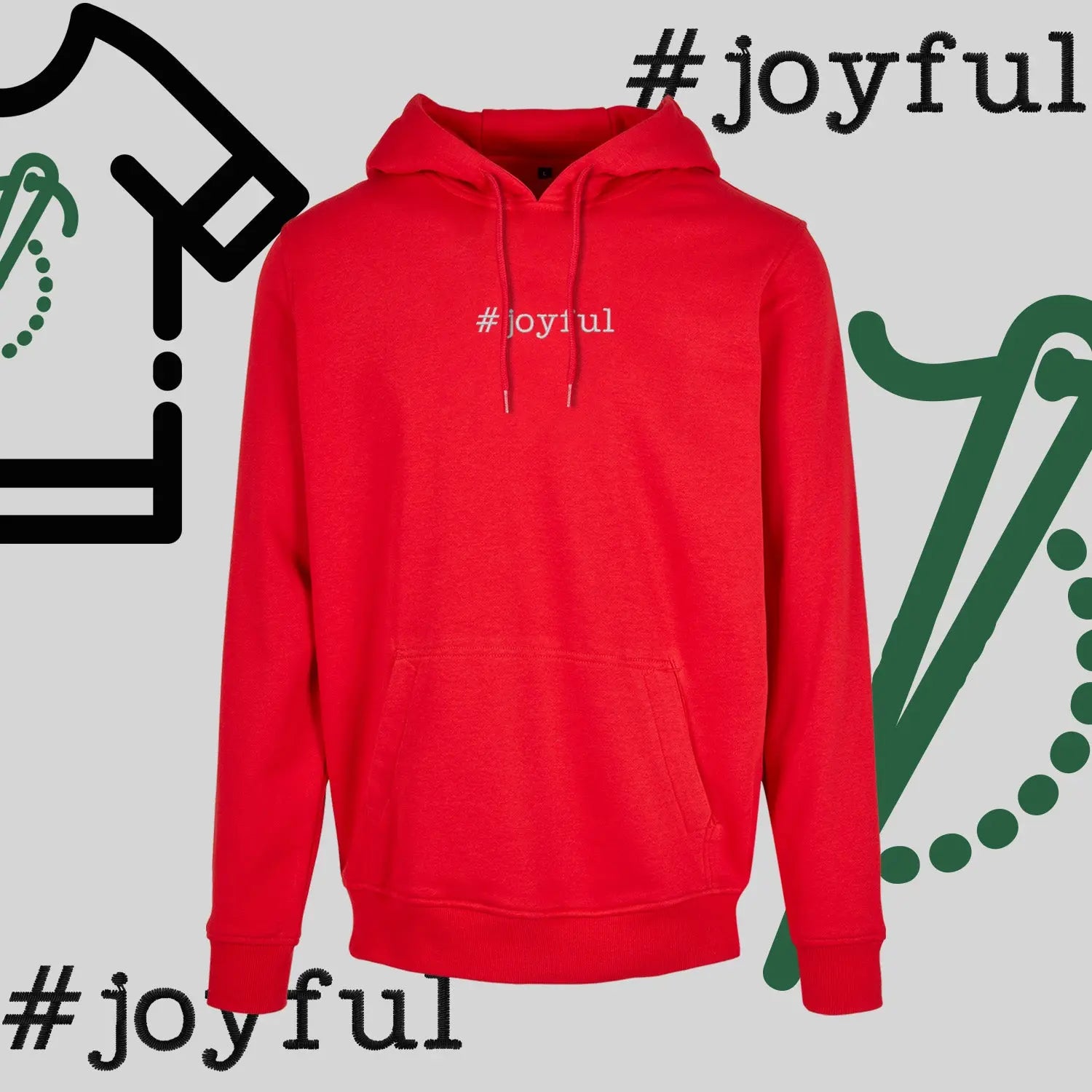 Bluza z kapturem "#joyful" – haft komputerowy, styl pełen radości Haft z radości