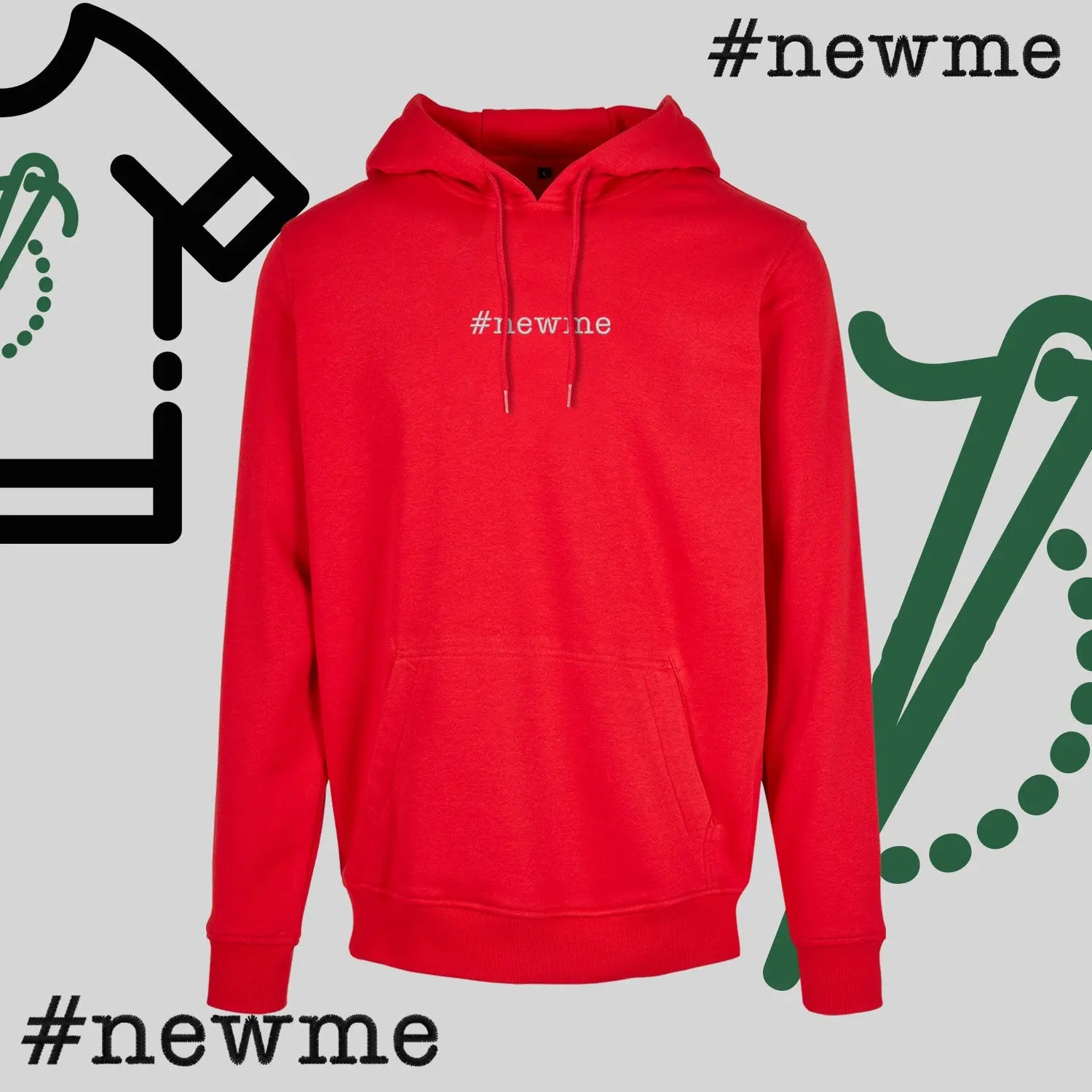 Bluza z kapturem "#newme" – haft komputerowy, motywacja i nowy styl Haft z radości