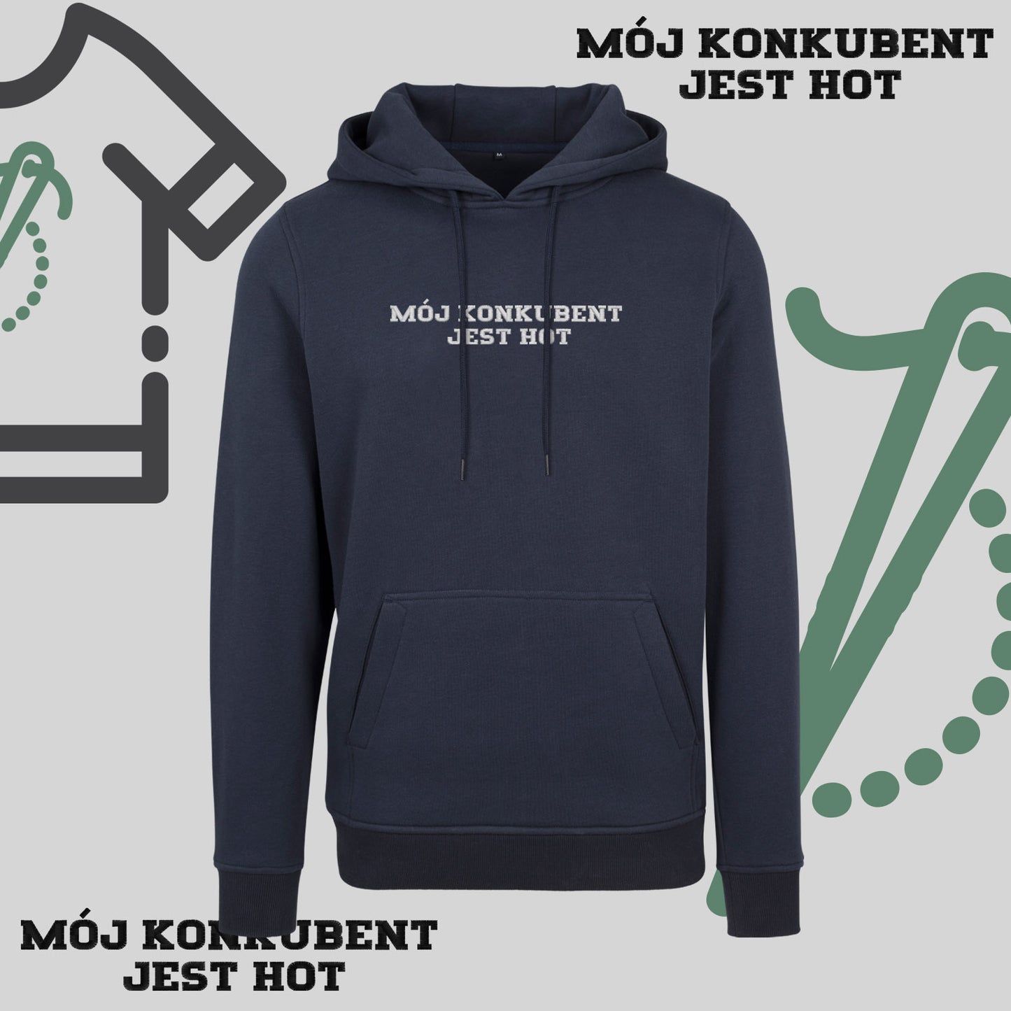 Bluza z kapturem z haftem "MÓJ KONKUBENT JEST HOT"