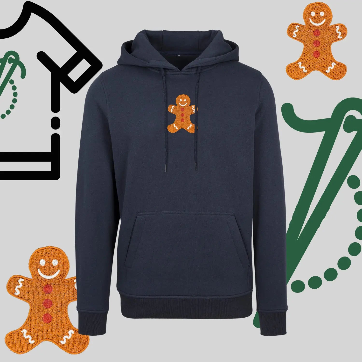 Bluza z kapturem "Ciastek" – haft komputerowy, styl z przesłaniem Haft z radości