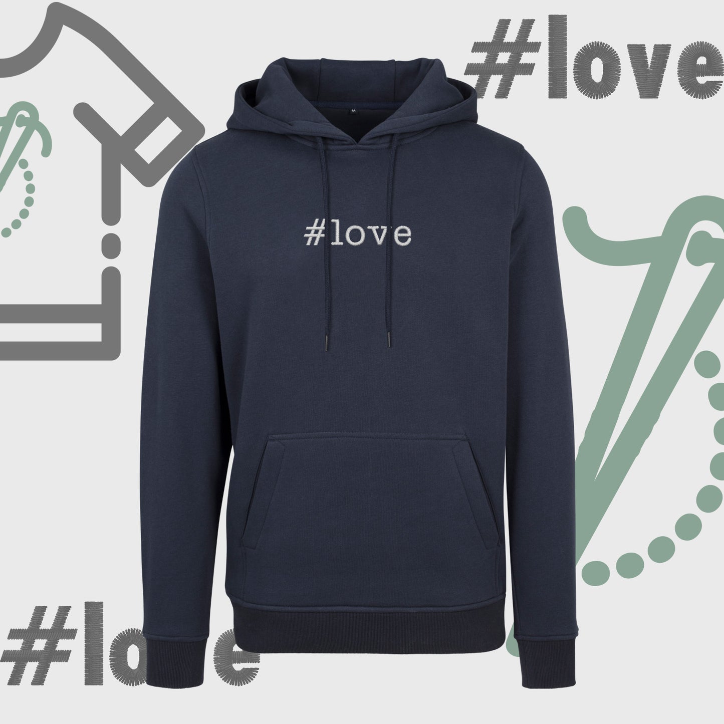 Bluza z kapturem "#love" – haft komputerowy, styl z pozytywnym przekazem