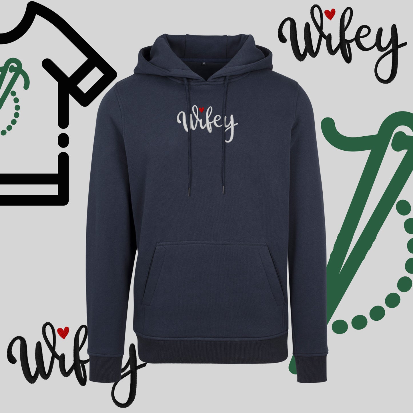 Bluza z kapturem "WIFEY" – haft komputerowy, styl dla żony z humorem
