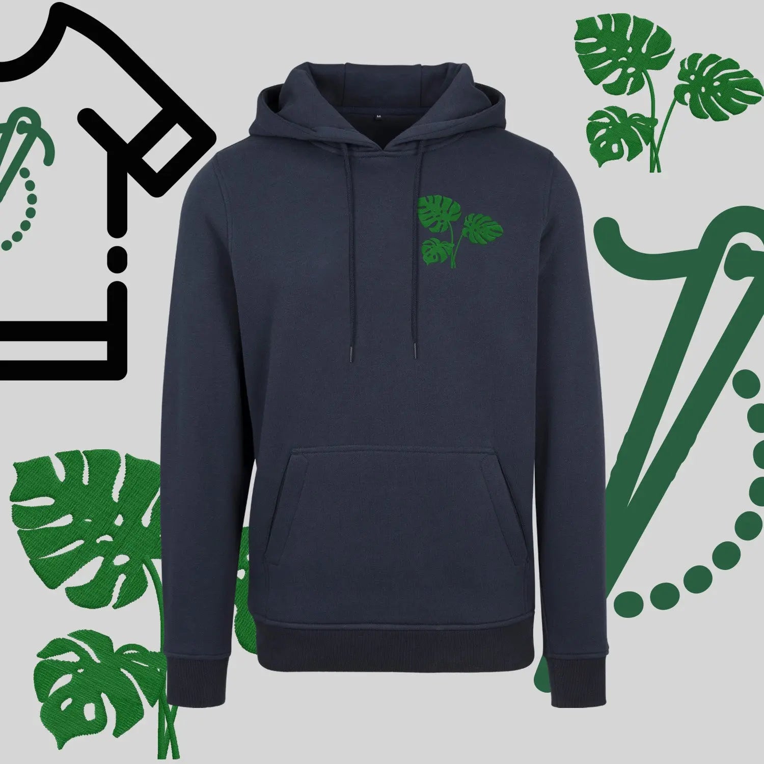 Bluza z kapturem "Kwiat Monstery" – haft komputerowy, styl inspirowany naturą Haft z radości