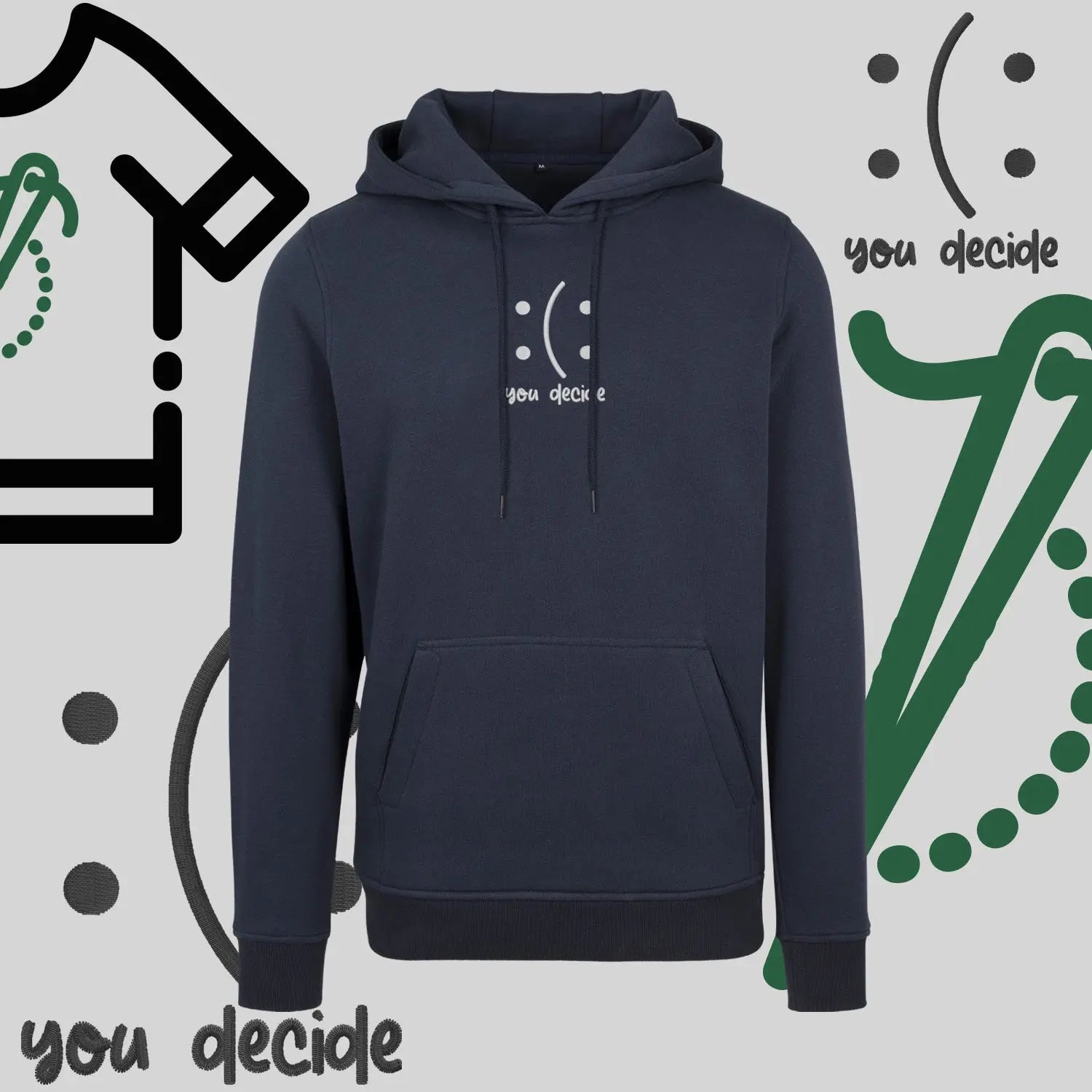 Bluza z kapturem "Ty Decydujesz" – haft komputerowy, moda z przesłaniem Haft z radości