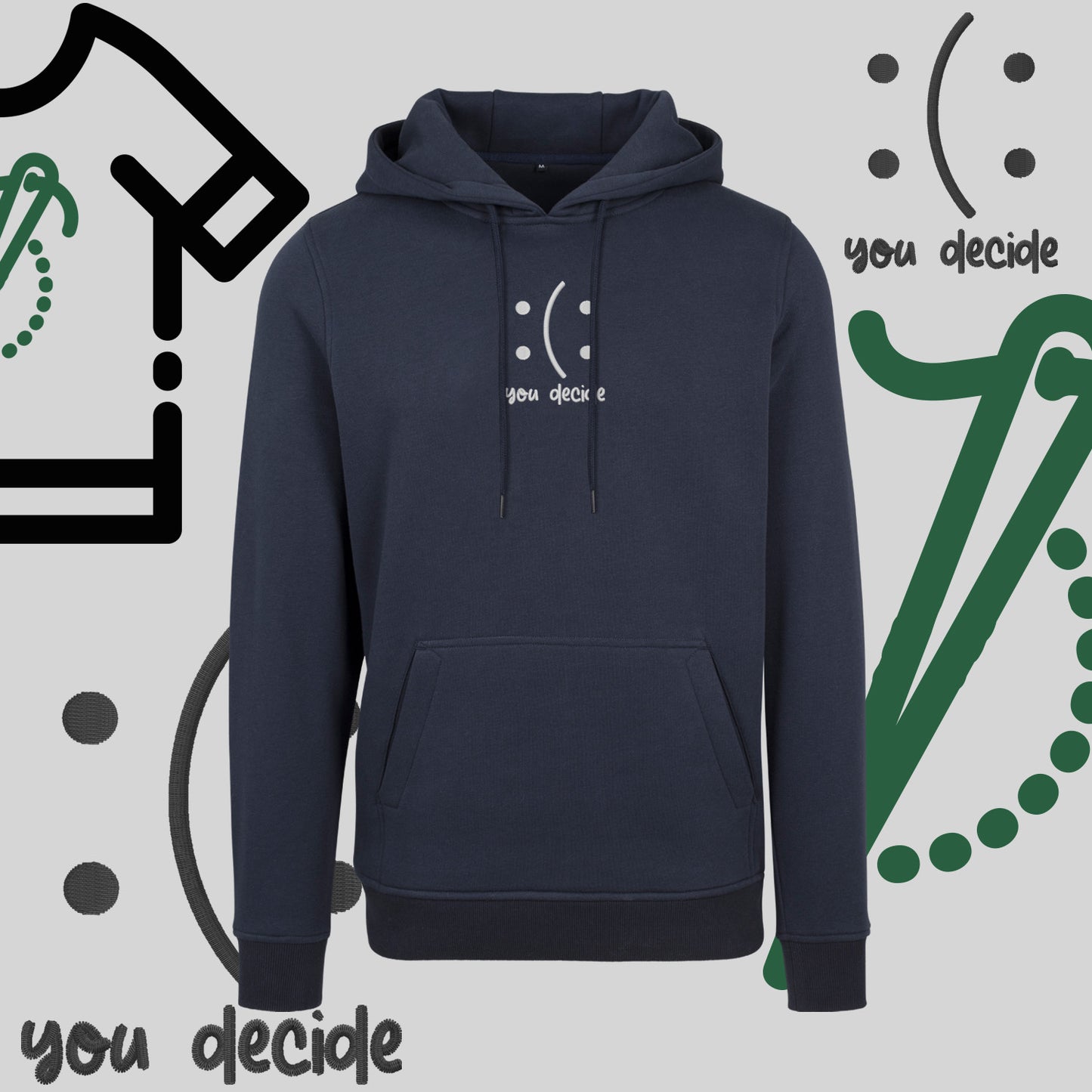 Bluza z kapturem "Ty Decydujesz" – haft komputerowy, moda z przesłaniem