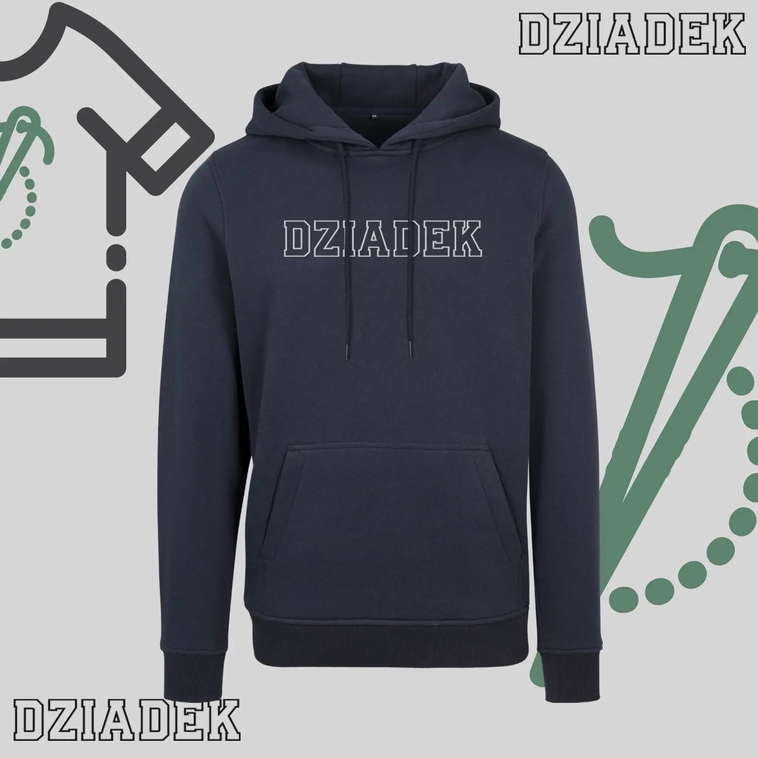 Bluza z kapturem "DZIADEK" kontur idealny prezent na dzień Dziadka Haft z radości