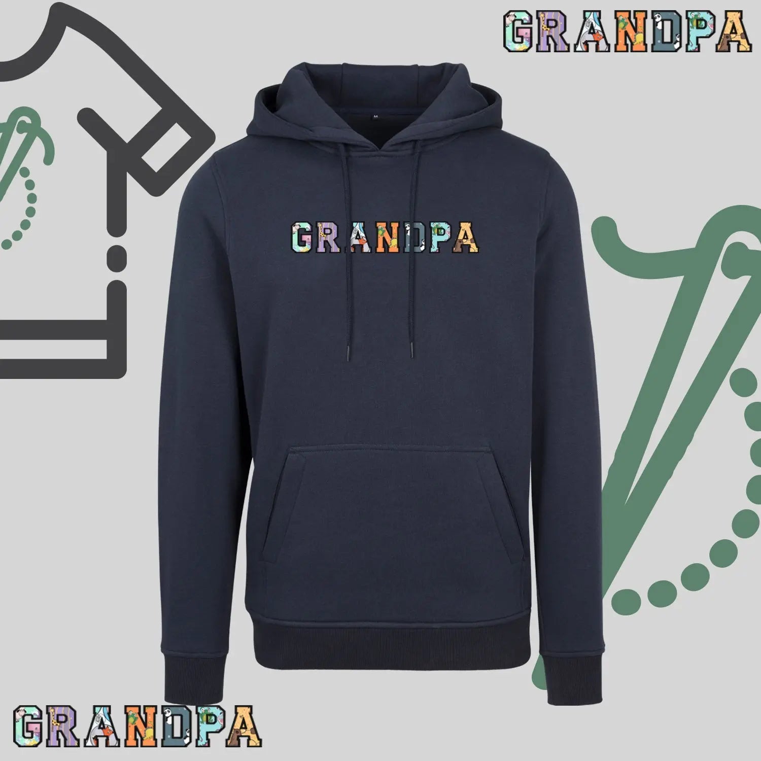 Bluza z kapturem "GRANDPA" Patchwork idealny prezent na dzień Dziadka Haft z radości