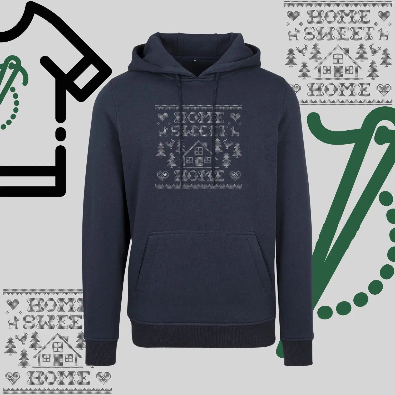 Bluza z kapturem "Home Sweet Home" – haft komputerowy, styl z przesłaniem Haft z radości