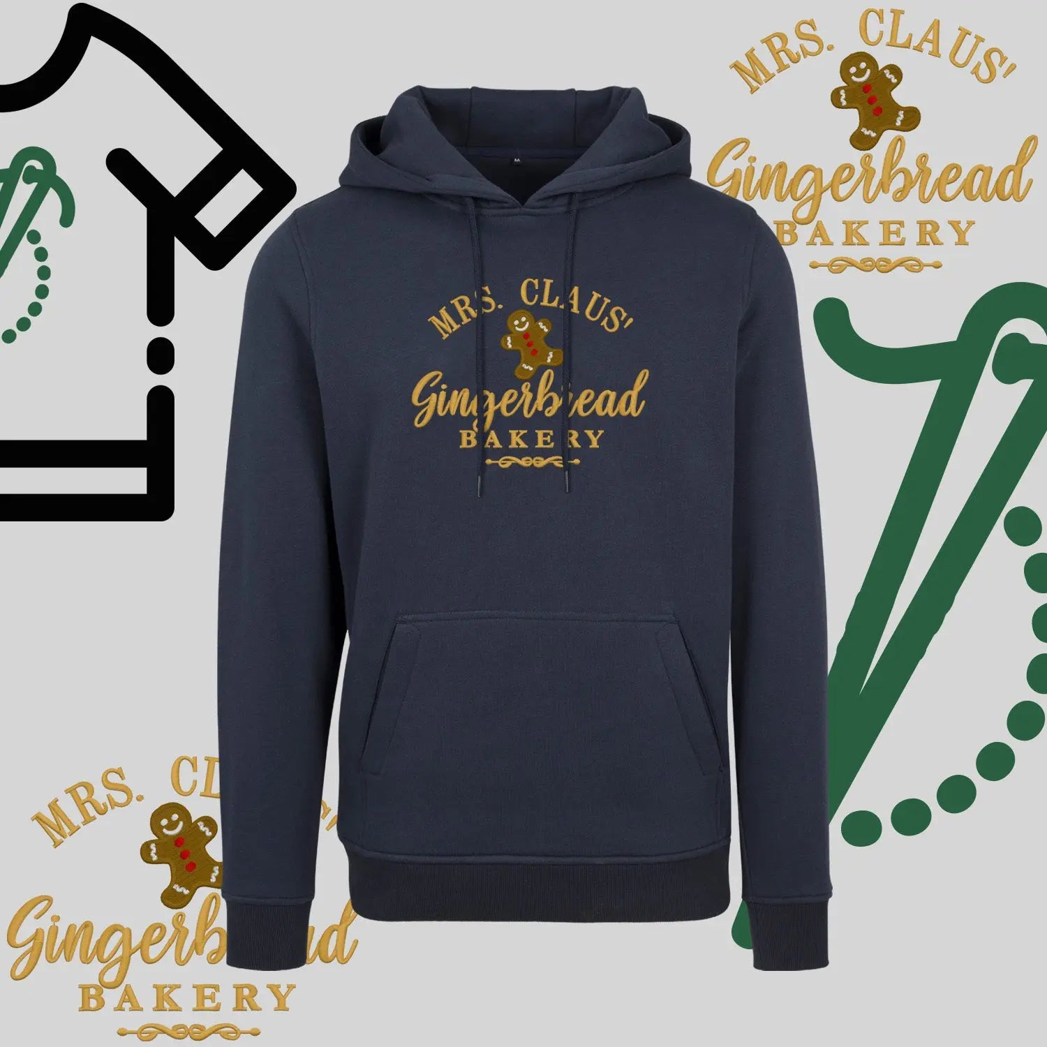 Bluza z kapturem "Gingerbread" – haft komputerowy, styl z przesłaniem Haft z radości