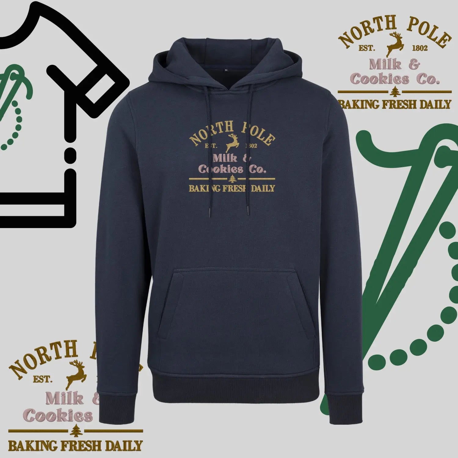 Bluza z kapturem "Northe Pole" – haft komputerowy, styl z przesłaniem Haft z radości