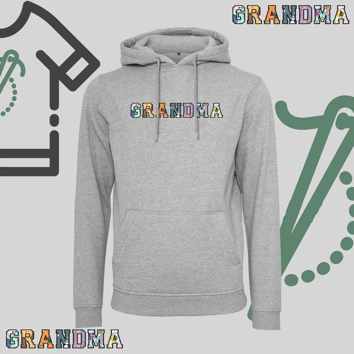 Bluza z kapturem "GRANDMA" PATCHWORK idealny prezent na dzień Babci Haft z radości