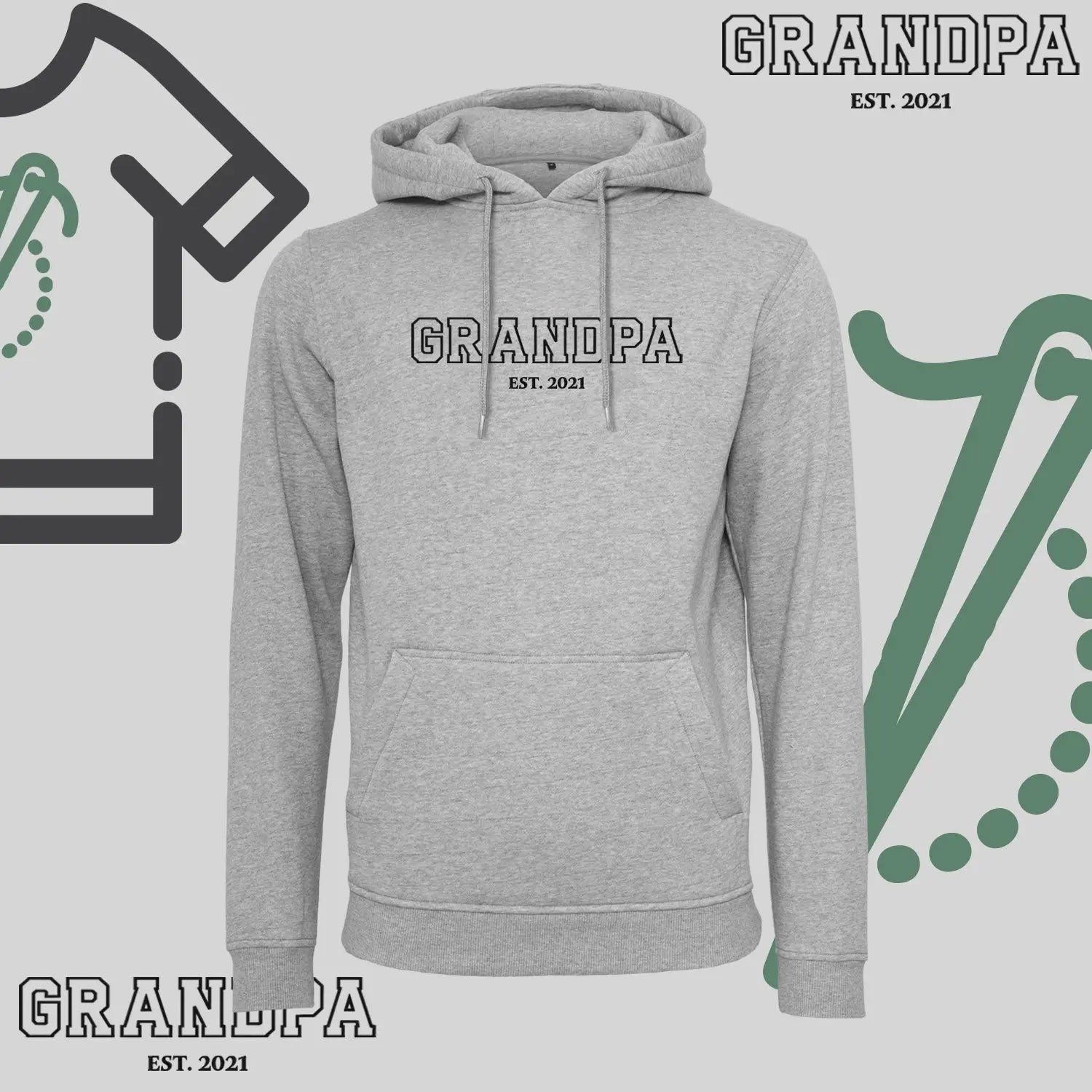 Bluza z kapturem "GRANDPA" KONTUR+est idealny prezent na dzień Dziadka Haft z radości