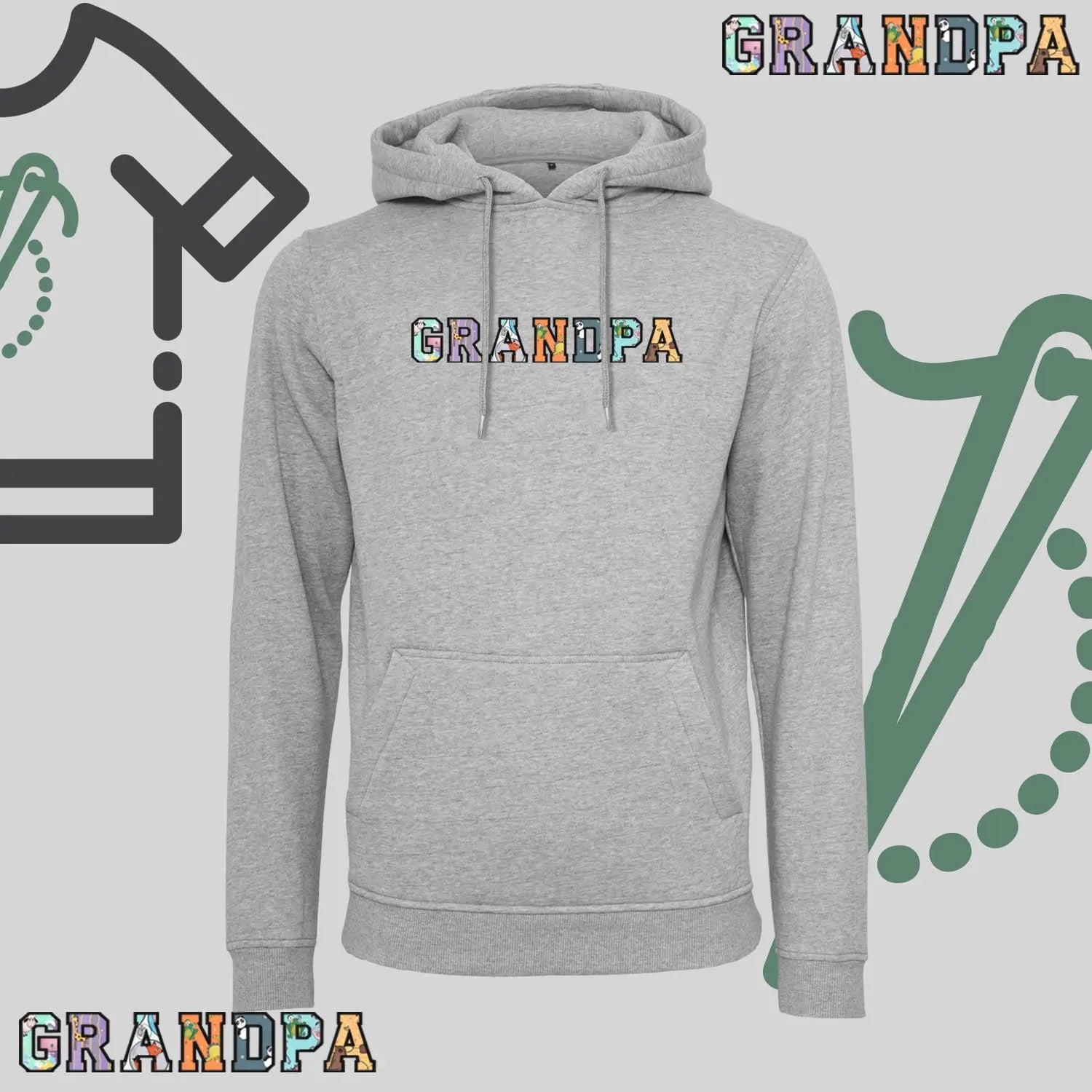 Bluza z kapturem "GRANDPA" Patchwork idealny prezent na dzień Dziadka Haft z radości