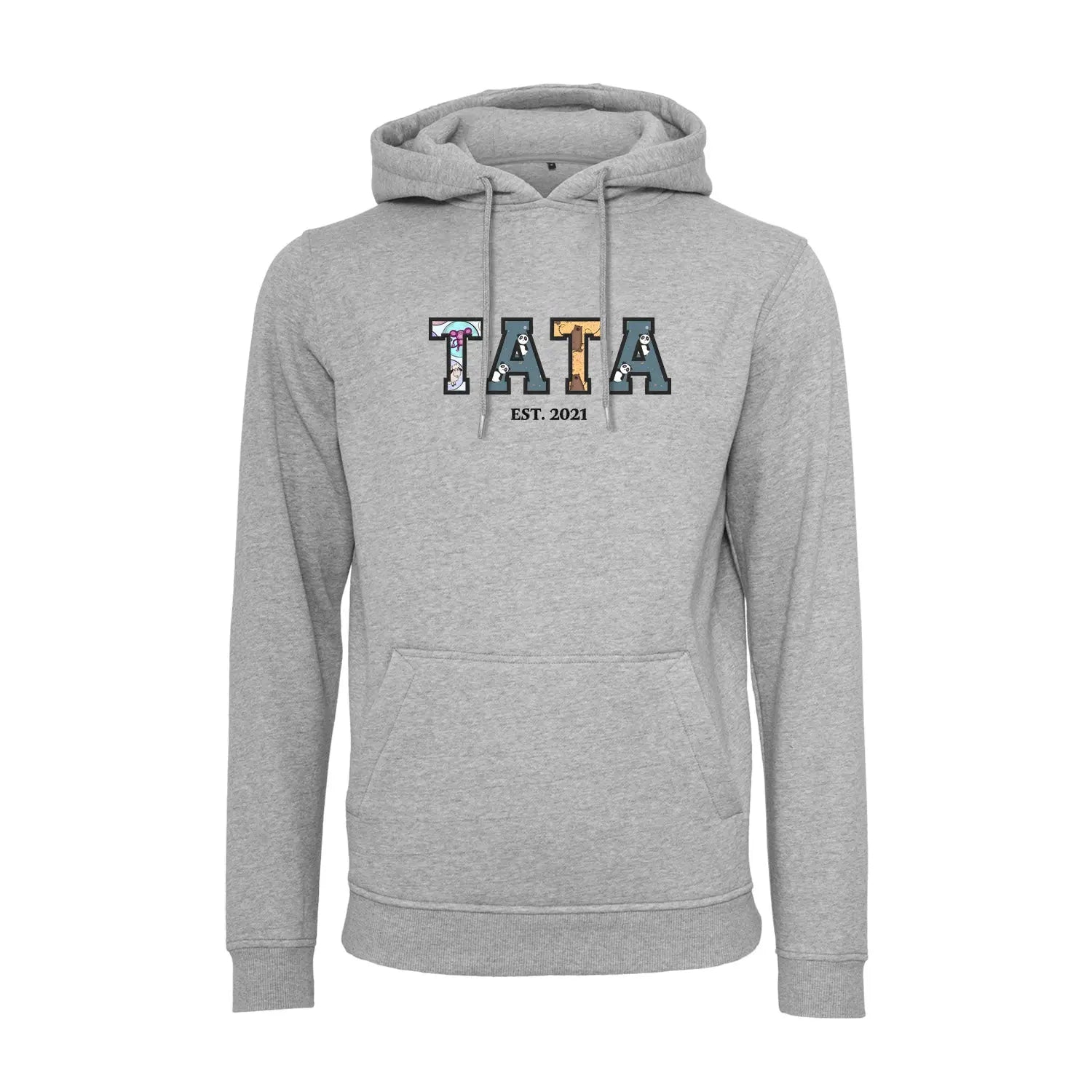 Bluza z kapturem "TATA" Patchwork +Est idealny prezent na dzień Taty Haft z radości