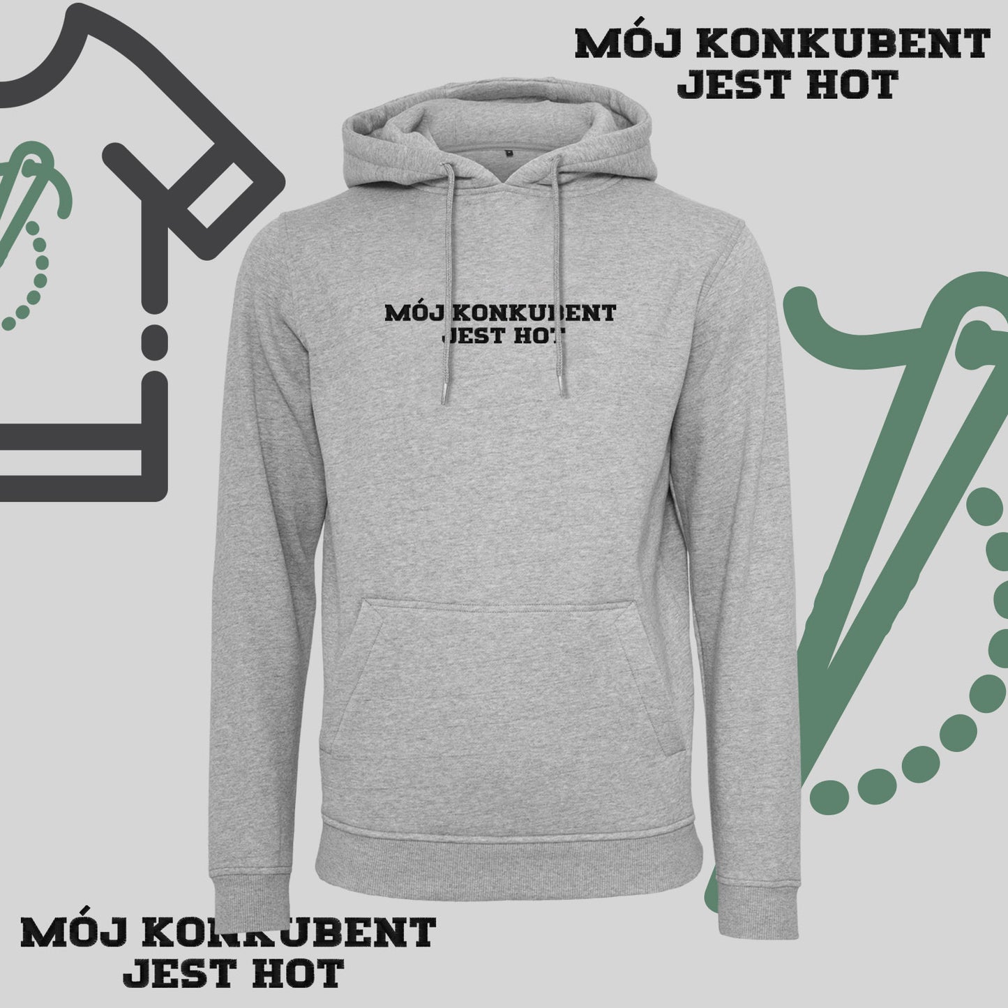 Bluza z kapturem z haftem "MÓJ KONKUBENT JEST HOT"