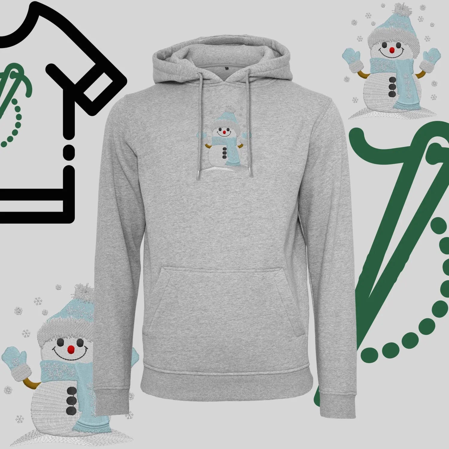 Bluza z kapturem "Bałwanek" – haft komputerowy, styl z przesłaniem Haft z radości