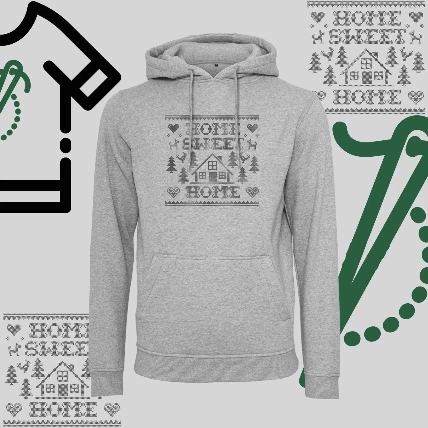 Bluza z kapturem "Home Sweet Home" – haft komputerowy, styl z przesłaniem Haft z radości