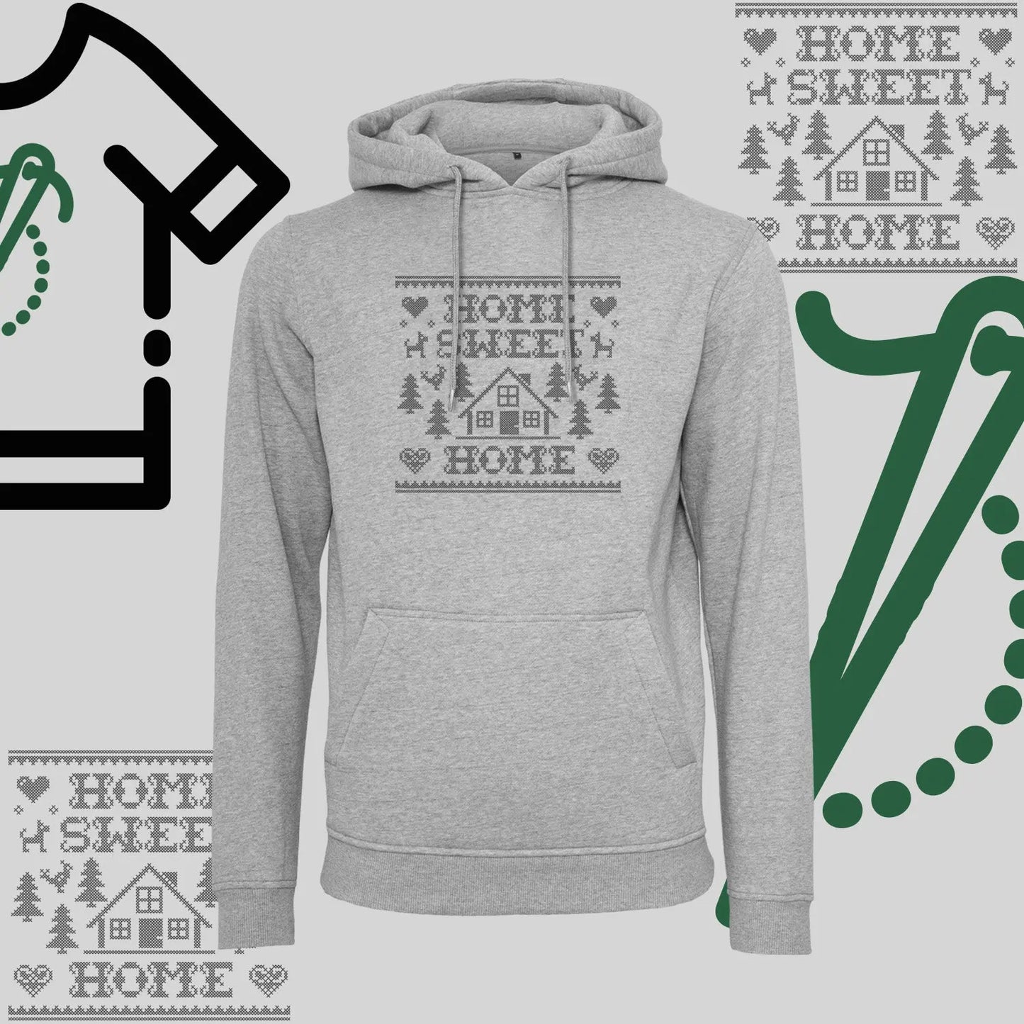 Bluza z kapturem "Home Sweet Home" – haft komputerowy, styl z przesłaniem Haft z radości