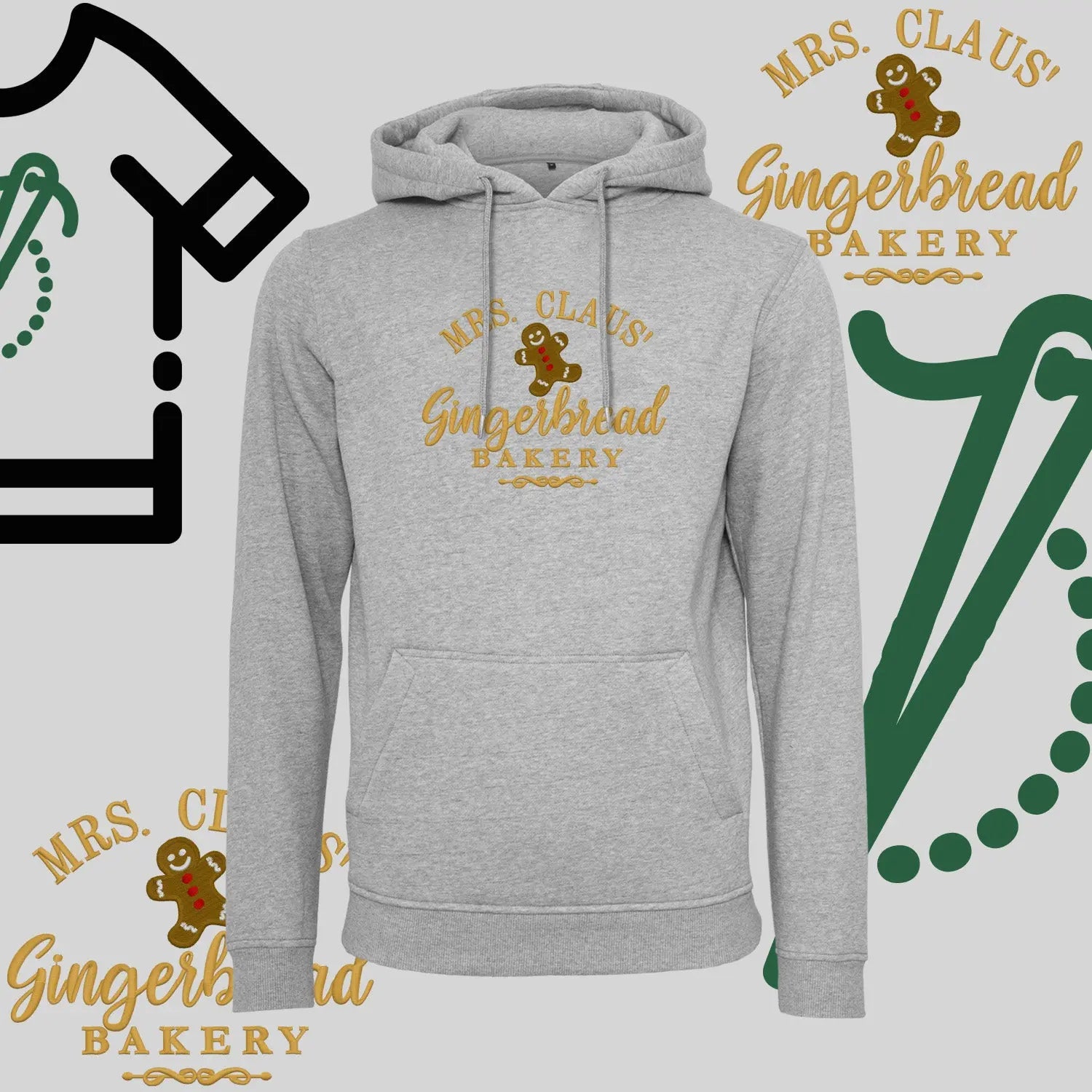 Bluza z kapturem "Gingerbread" – haft komputerowy, styl z przesłaniem Haft z radości