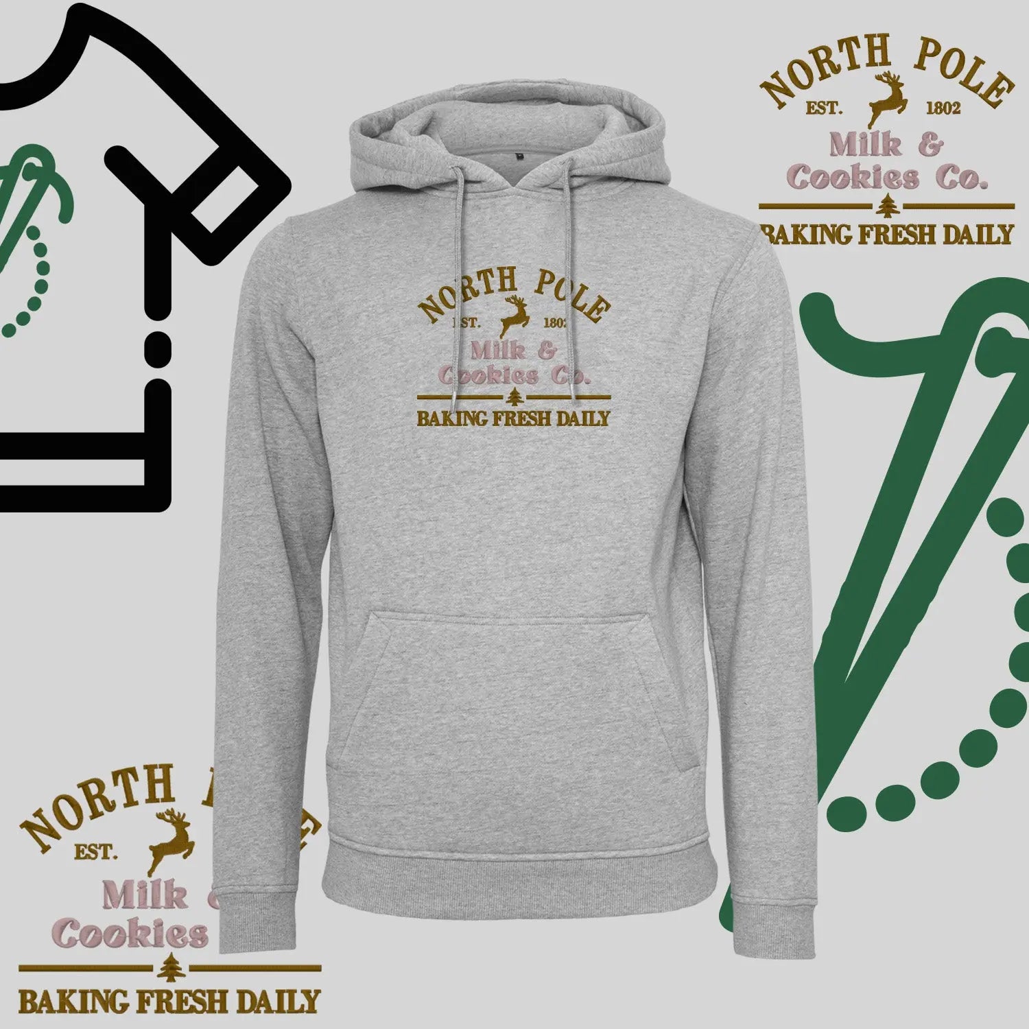 Bluza z kapturem "Northe Pole" – haft komputerowy, styl z przesłaniem Haft z radości