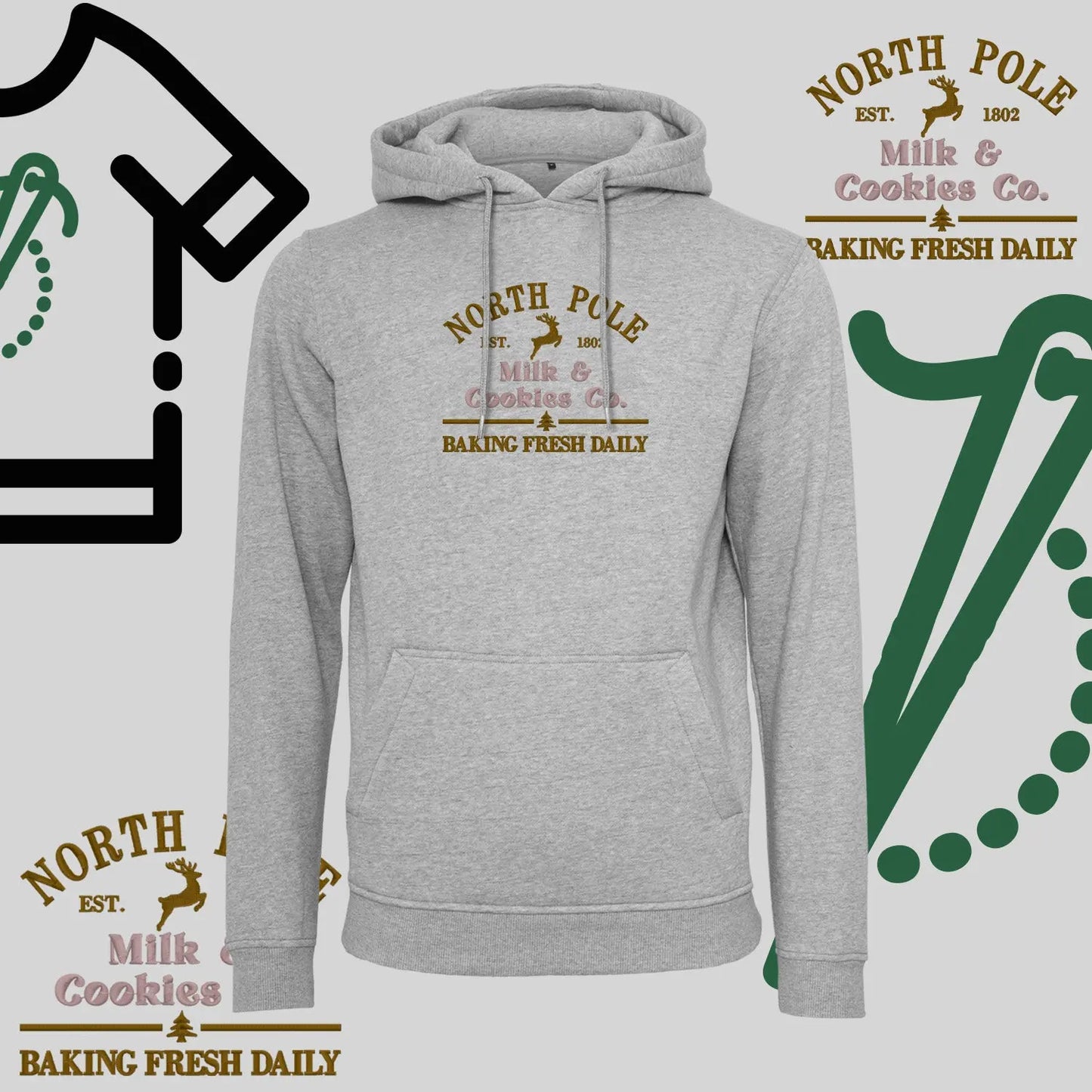 Bluza z kapturem "Northe Pole" – haft komputerowy, styl z przesłaniem Haft z radości