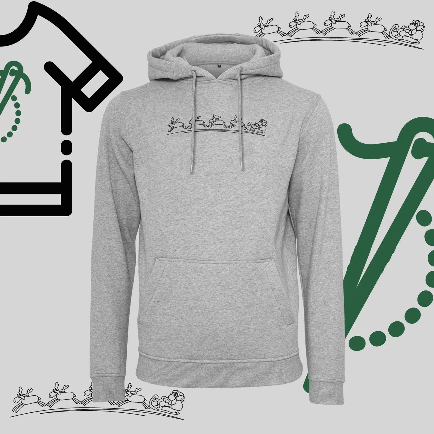 Bluza z kapturem "Zaprzęg Śnieżny" – haft komputerowy, styl z przesłaniem Haft z radości