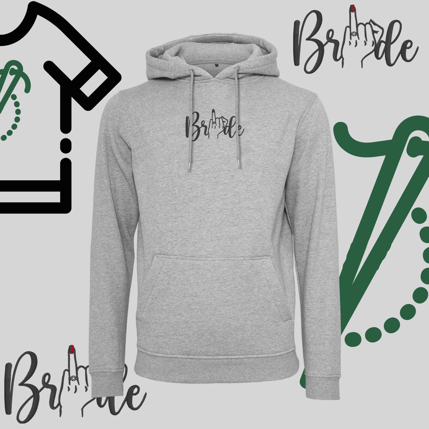 Bluza z kapturem "Bride" – haft komputerowy, wygodny styl dla przyszłej żony