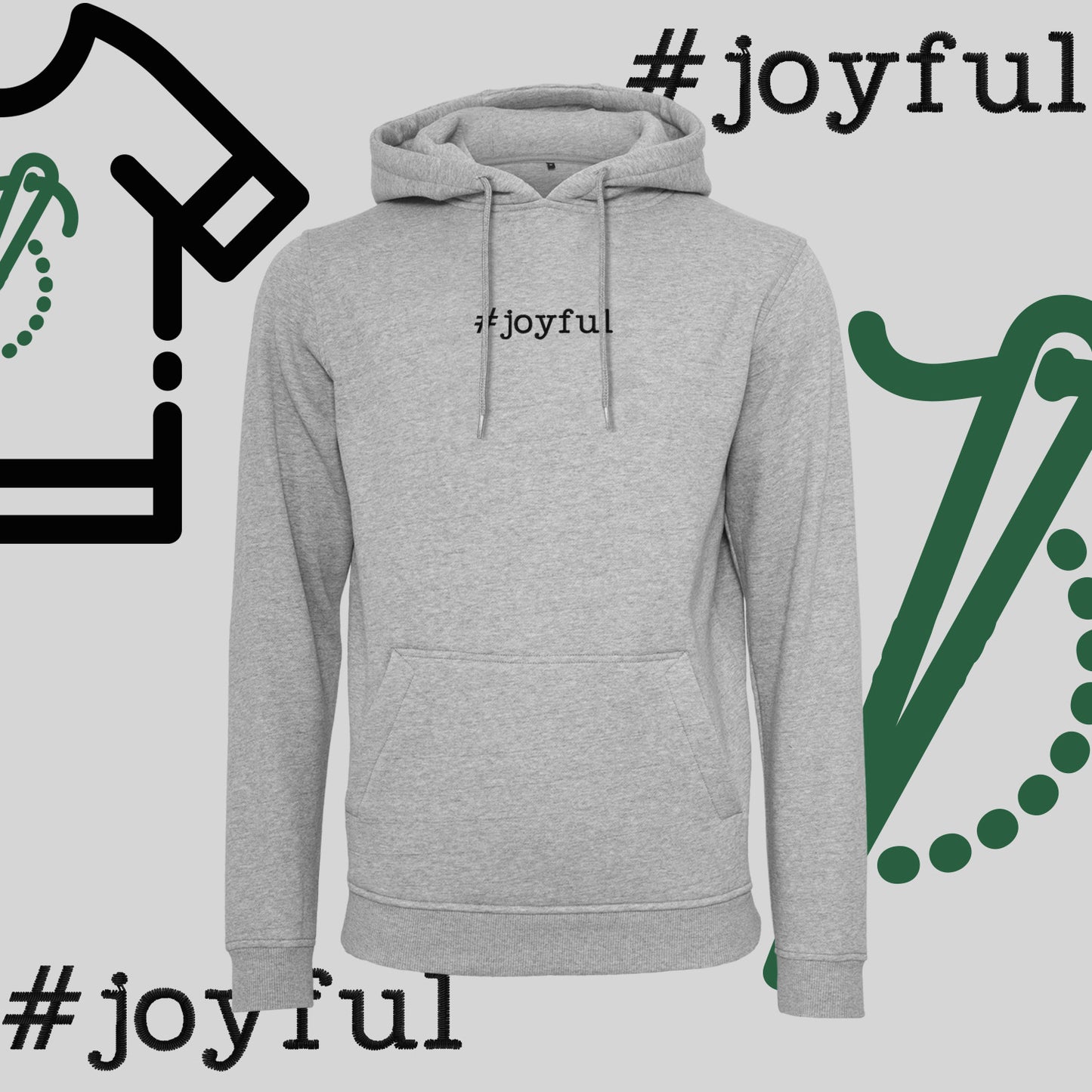 Bluza z kapturem "#joyful" – haft komputerowy, styl pełen radości