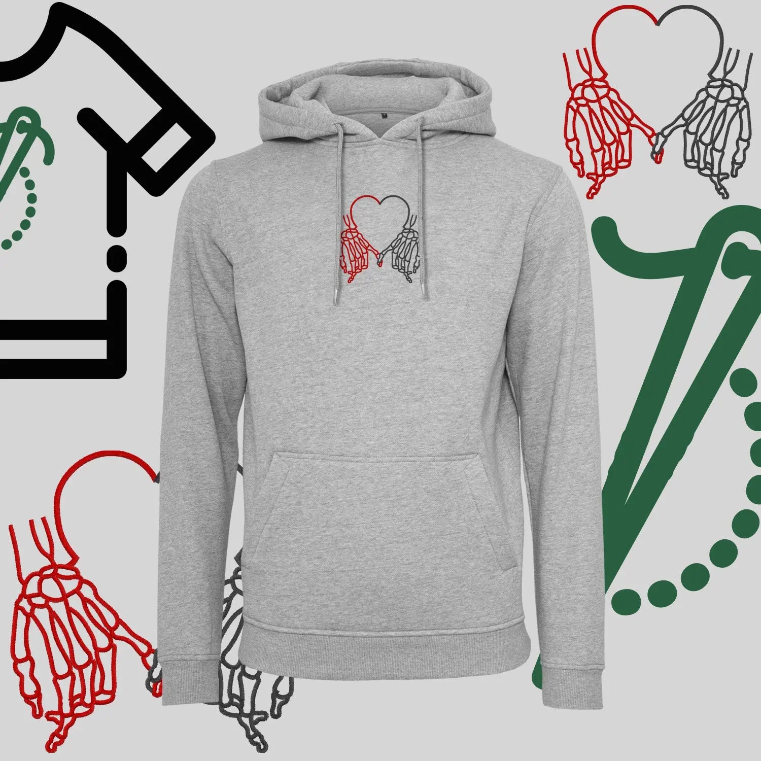 Bluza z kapturem "#SMILE" – haft komputerowy, pozytywny styl na co dzień Haft z radości