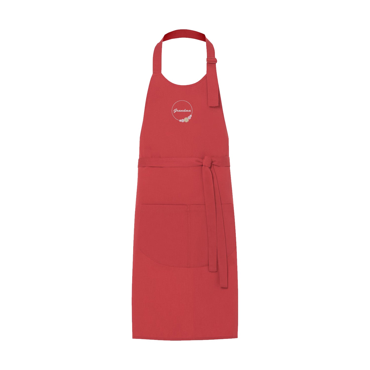 Fartuch Grandma Flower – minimalistyczny kwiatowy akcent Haft z radości
