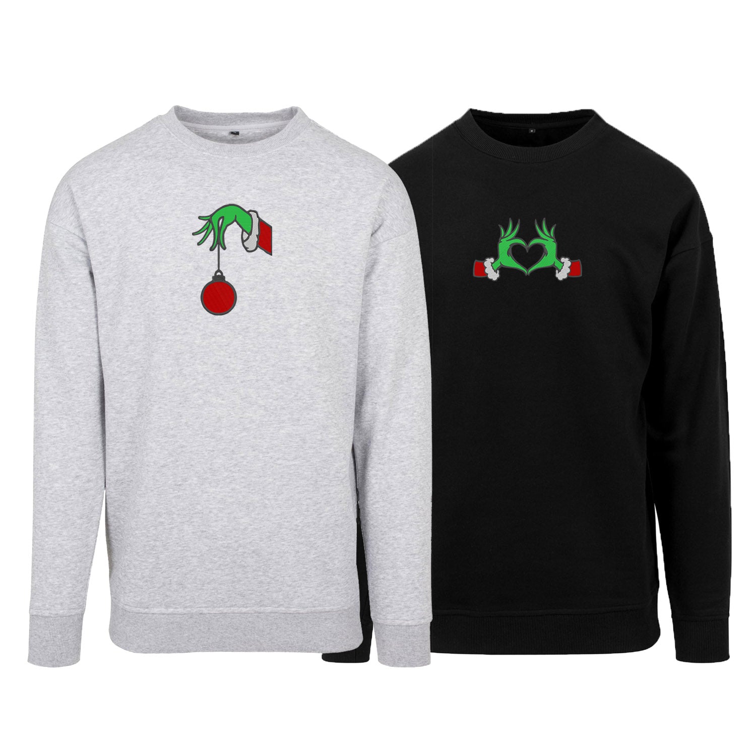 Zestaw 2 bluz bez kaptura z haftem „GRINCH LOVE”  maczi & maczi