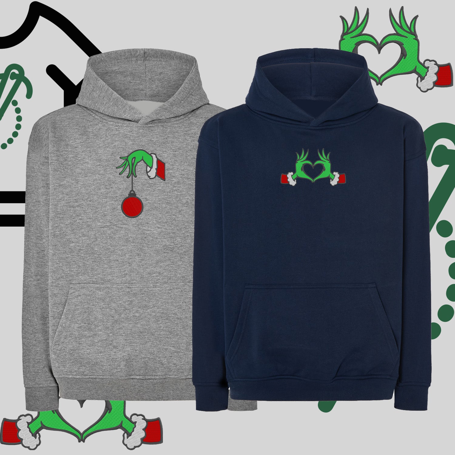 Zestaw 2 bluz oversize z haftem „GRINCH LOVE”  maczi & maczi