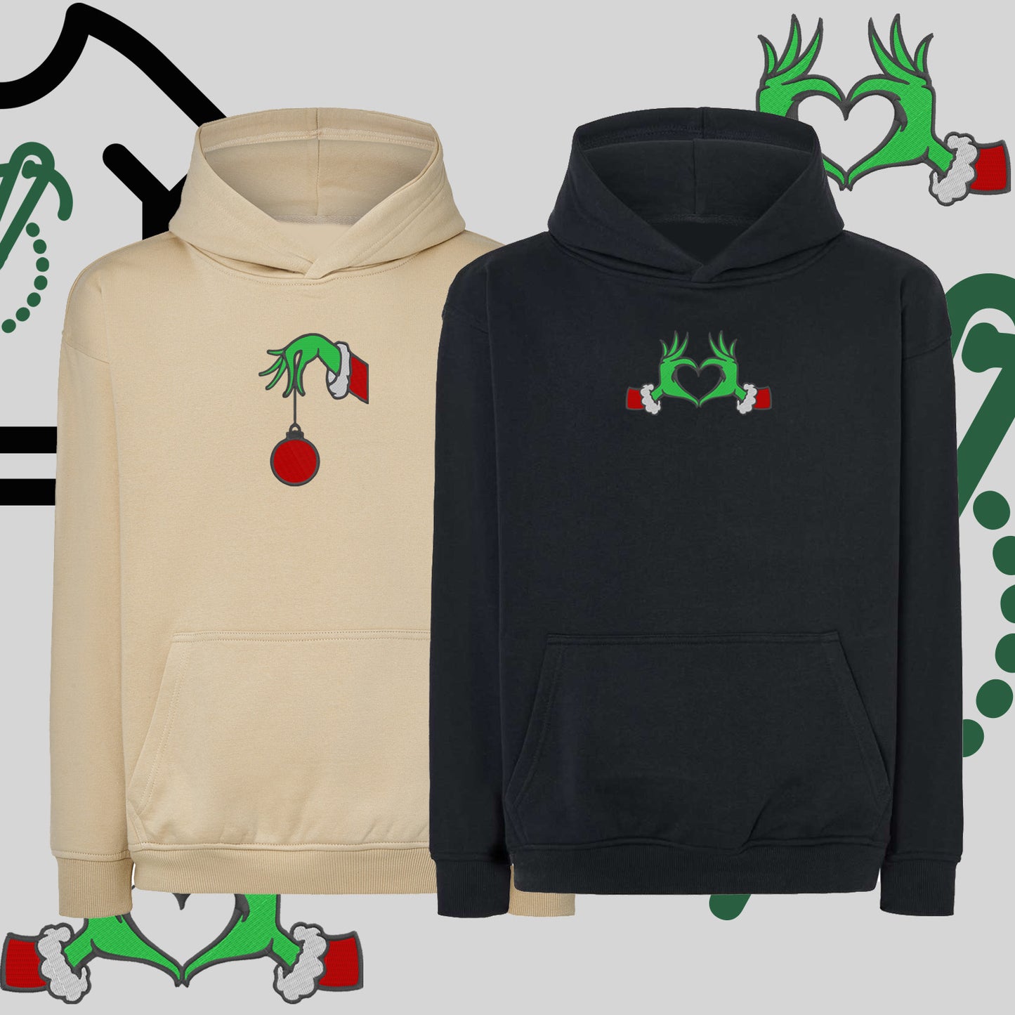 Zestaw 2 bluz oversize z haftem „GRINCH LOVE”  maczi & maczi