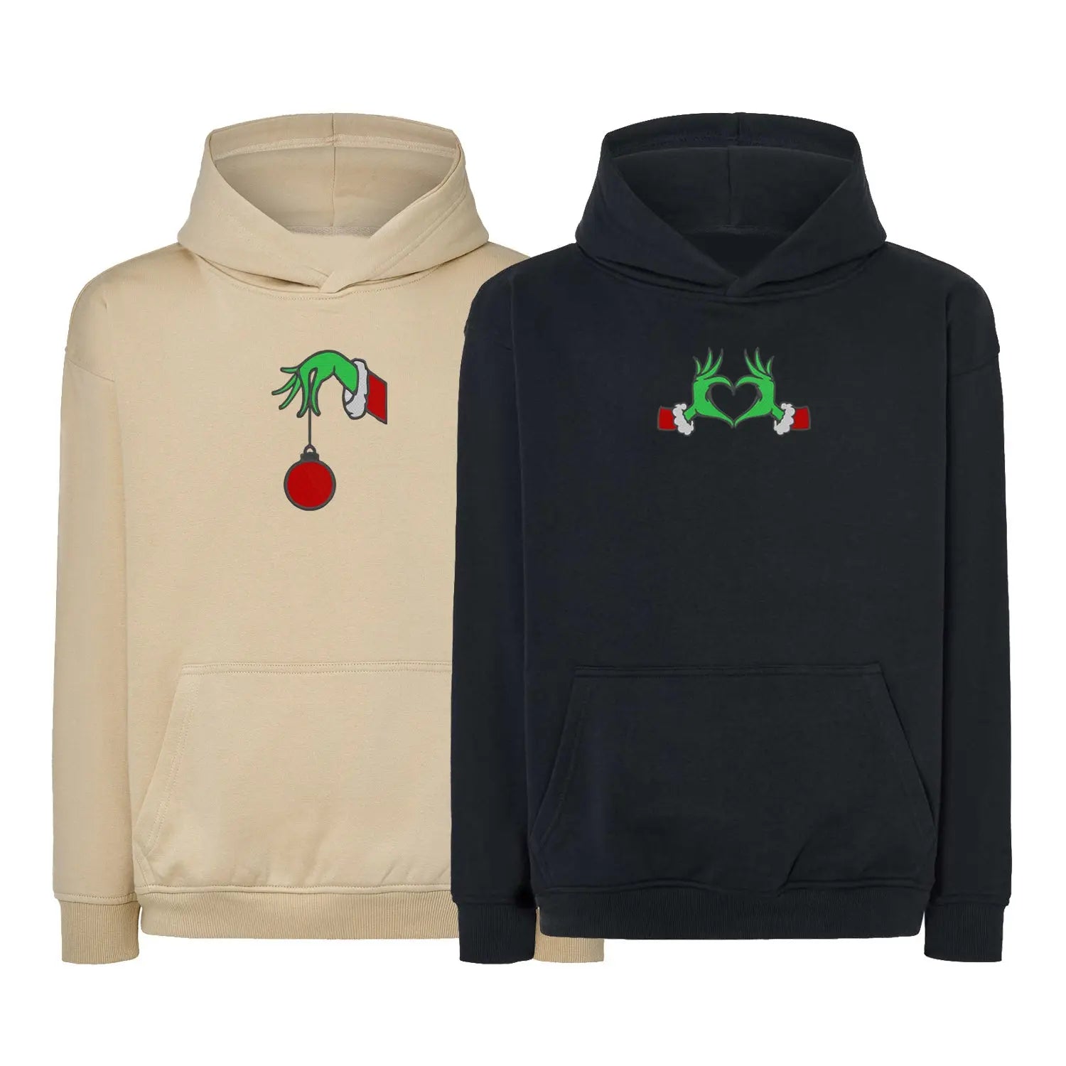 Zestaw 2 bluz z kapturem z haftem „GRINCH LOVE”  maczi & maczi Haft z radości