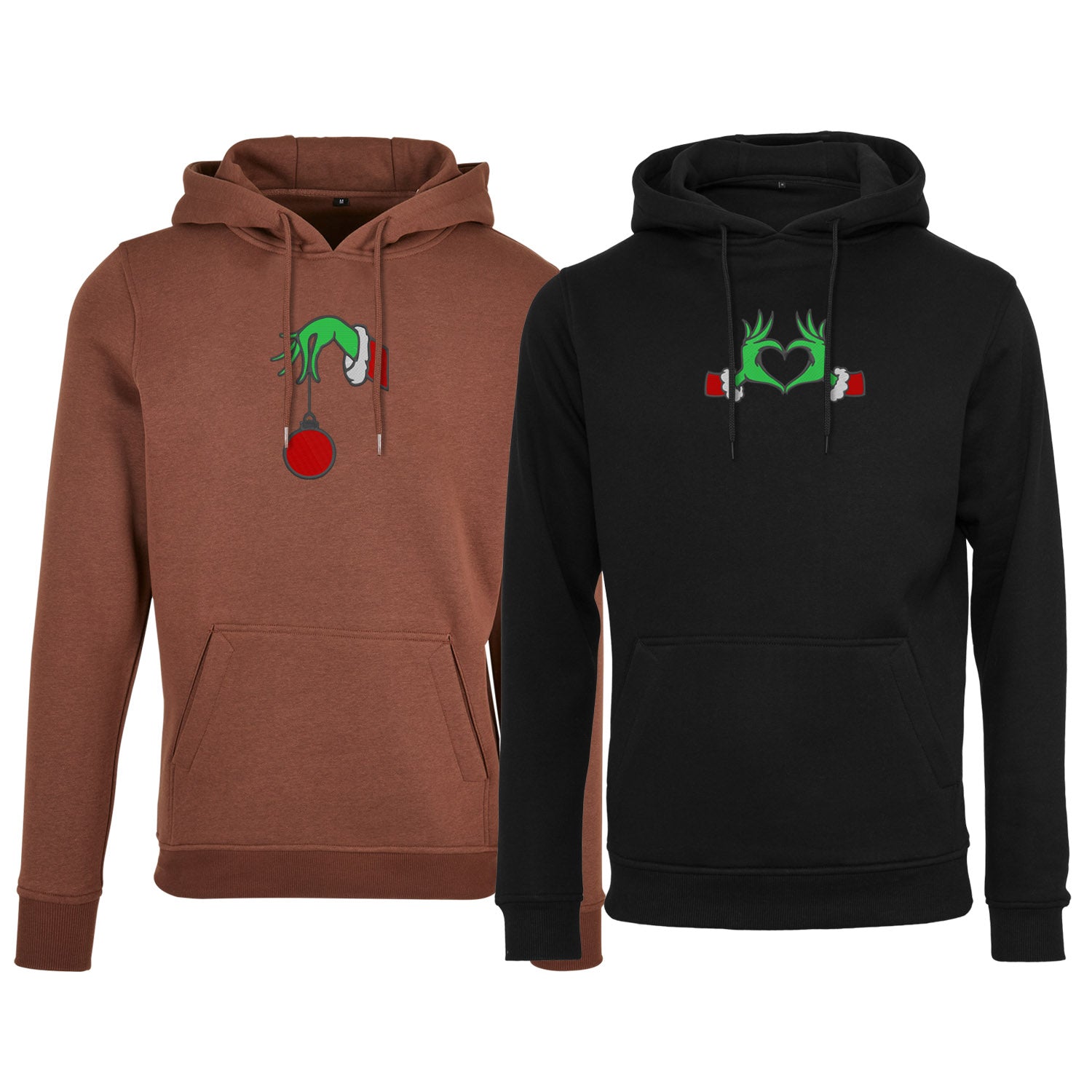 Zestaw 2 bluz z kapturem z haftem „GRINCH LOVE”  maczi & maczi