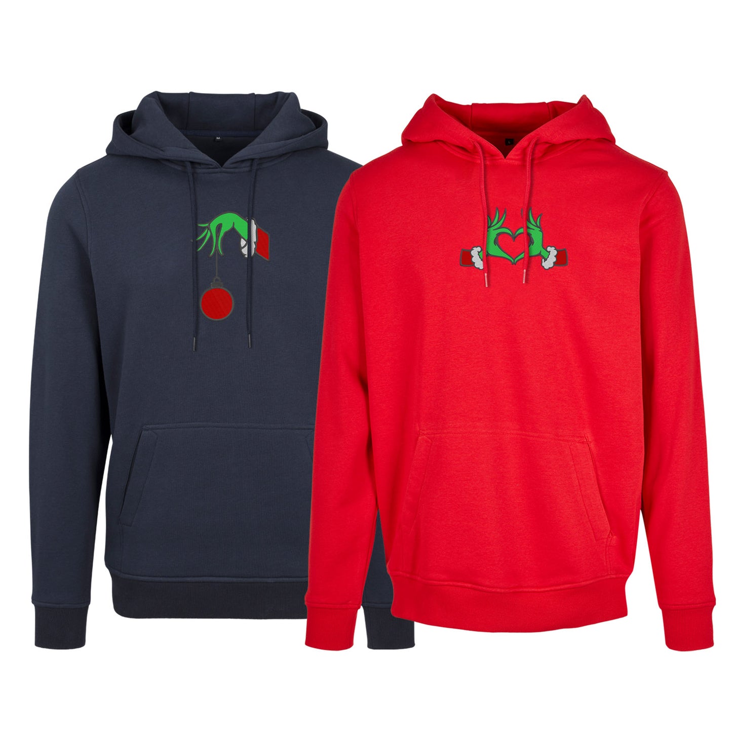 Zestaw 2 bluz z kapturem z haftem „GRINCH LOVE”  maczi & maczi
