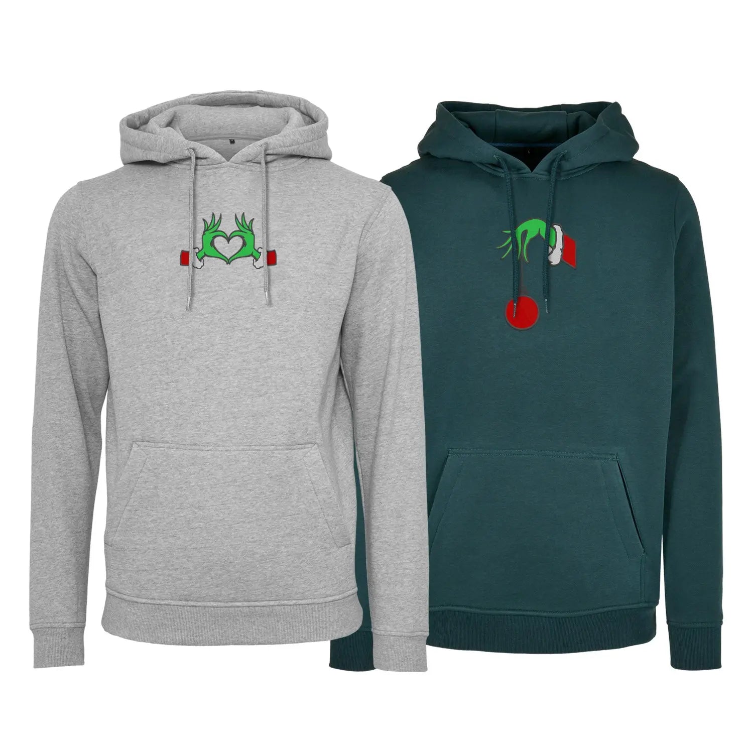 Zestaw 2 bluz z kapturem z haftem „GRINCH LOVE”  maczi & maczi Haft z radości