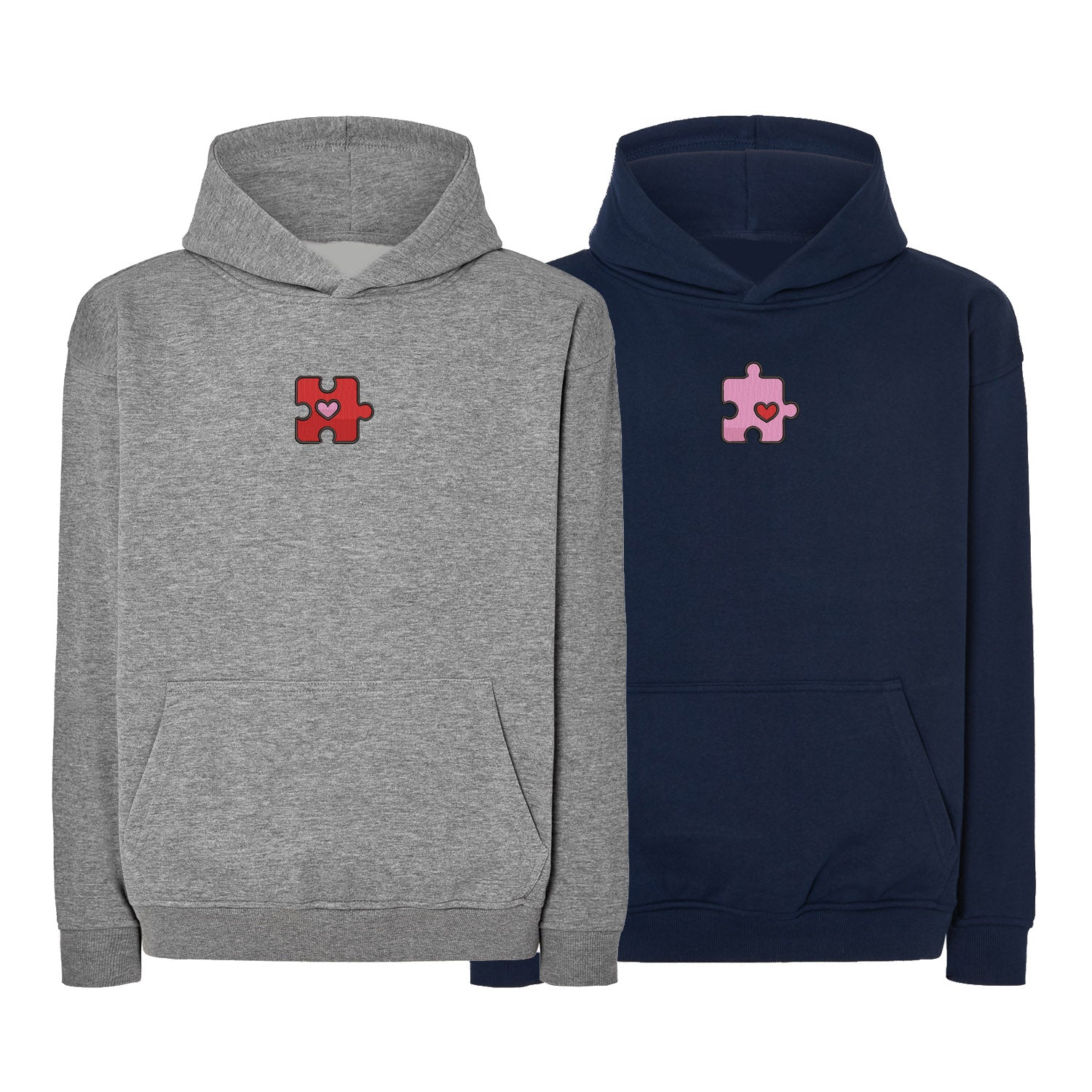 Zestaw 2 bluz oversize z haftem „Heart Puzzle”  maczi & maczi