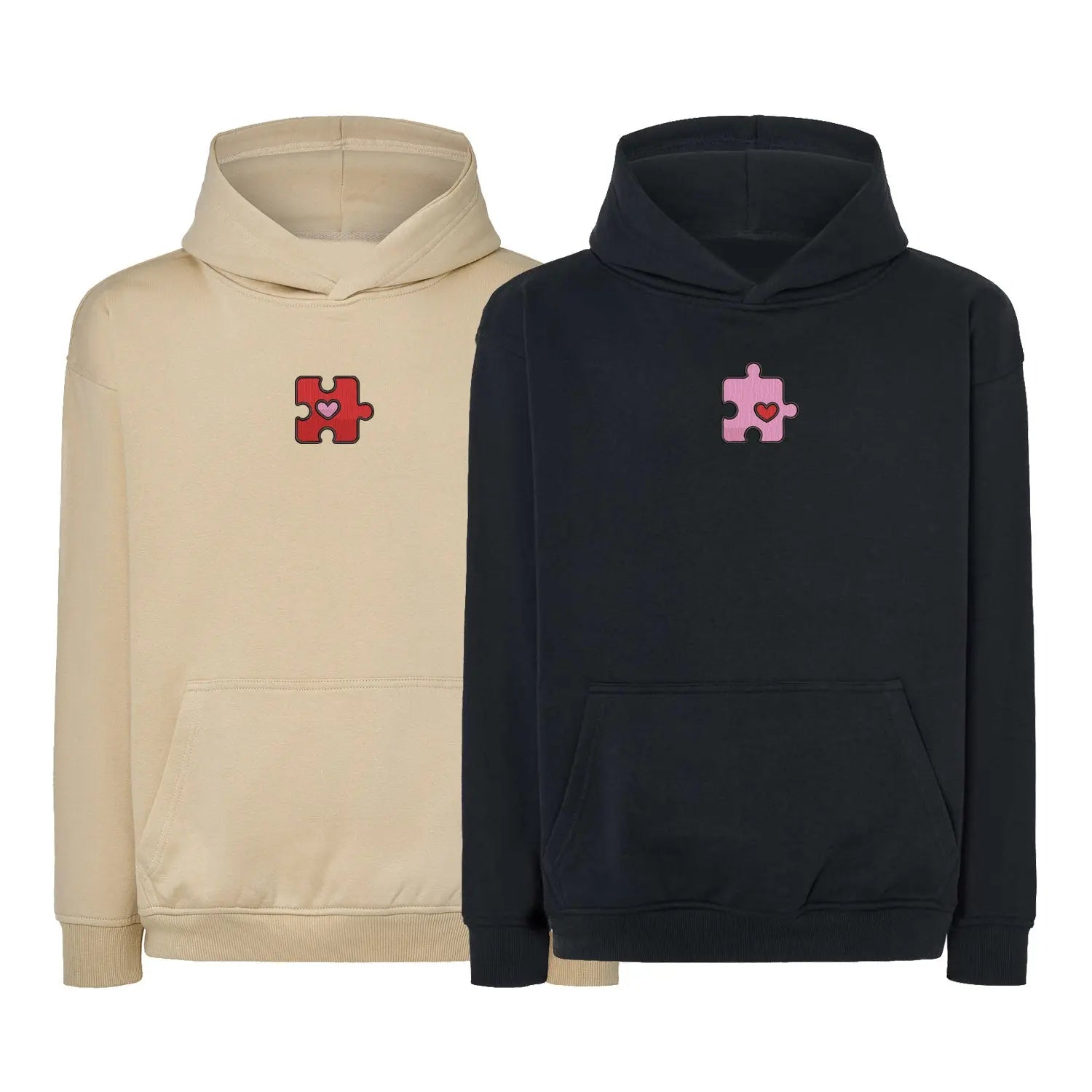 Zestaw 2 bluz oversize z haftem „Heart Puzzle”  maczi & maczi Haft z radości