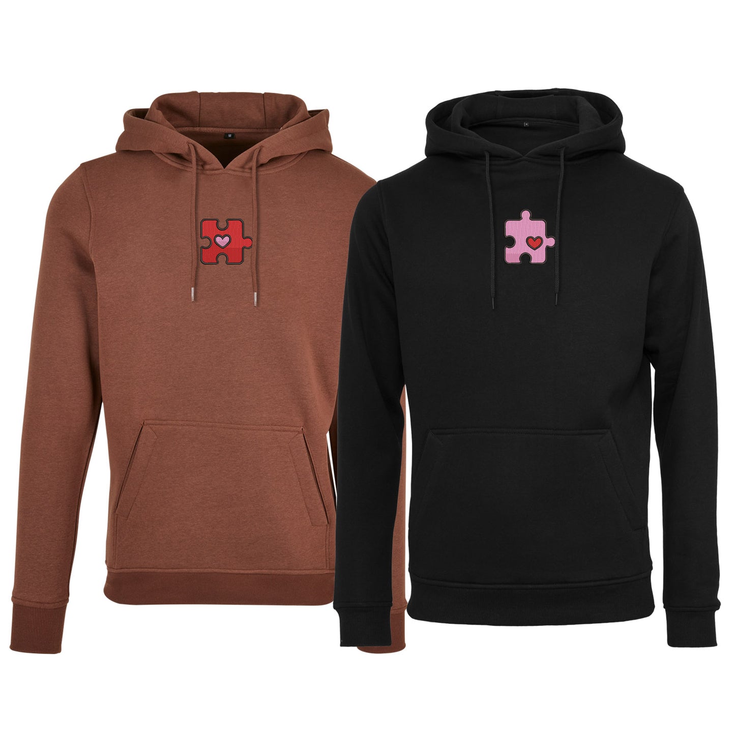 Zestaw 2 bluz z kapturem z haftem „Heart Puzzle”  maczi & maczi
