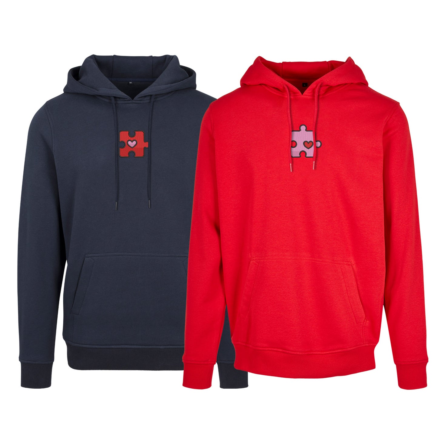 Zestaw 2 bluz z kapturem z haftem „Heart Puzzle”  maczi & maczi