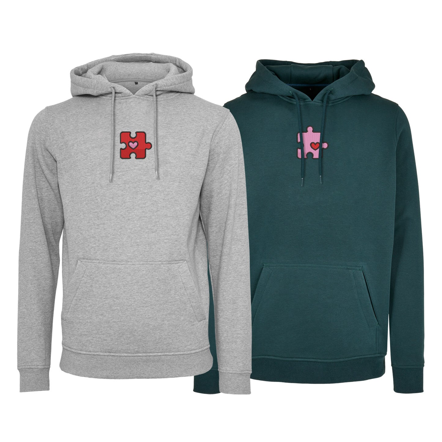 Zestaw 2 bluz z kapturem z haftem „Heart Puzzle”  maczi & maczi