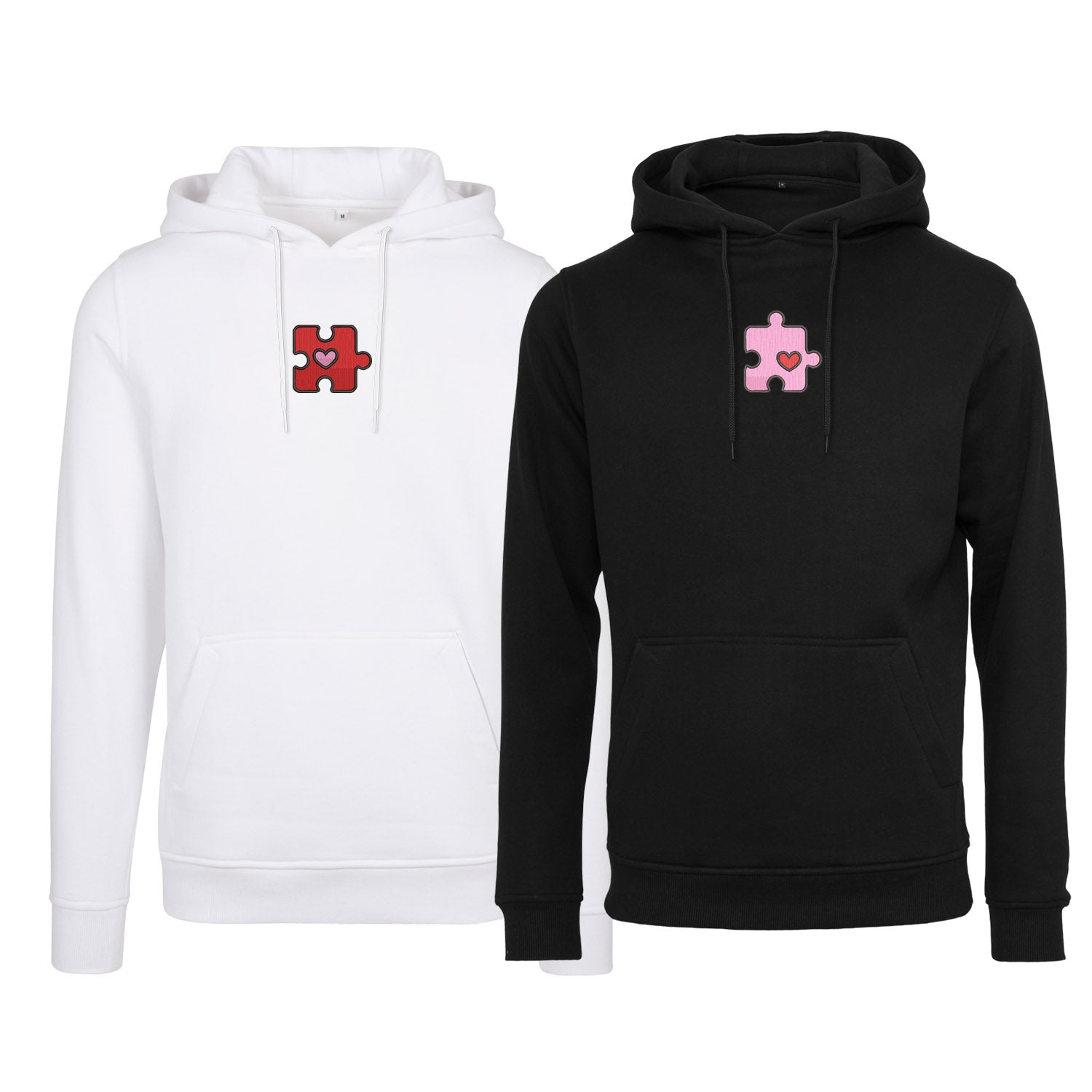 Zestaw 2 bluz z kapturem z haftem „Heart Puzzle”  maczi & maczi