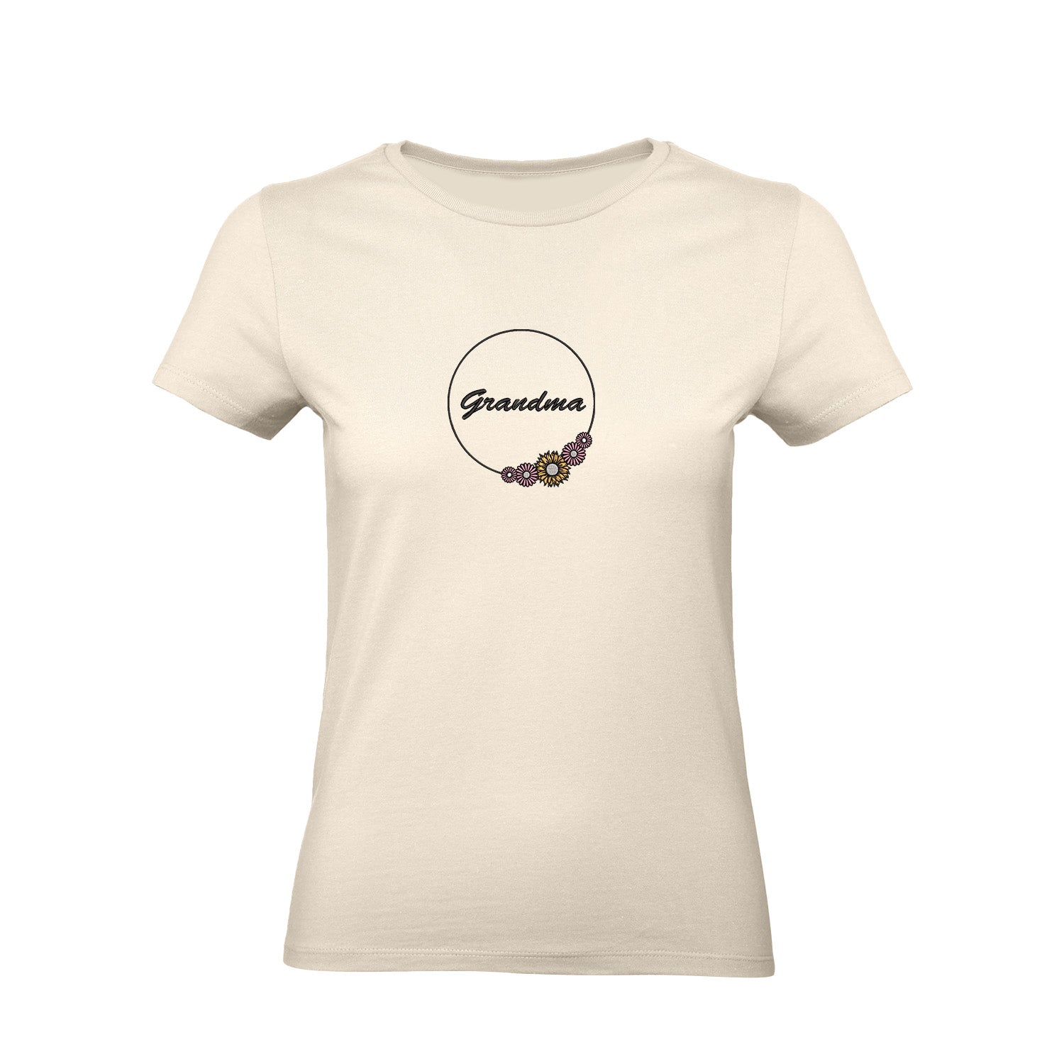 Koszulka Grandma Flower – haftowany motyw z kwiatami dla Babci Haft z radości - nadruki i haft na odzieży Warszawa