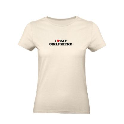 Koszulka I LOVE MY GIRLFRIEND z haftem – unisex, damska lub oversize Haft z radości - nadruki i haft na odzieży Warszawa