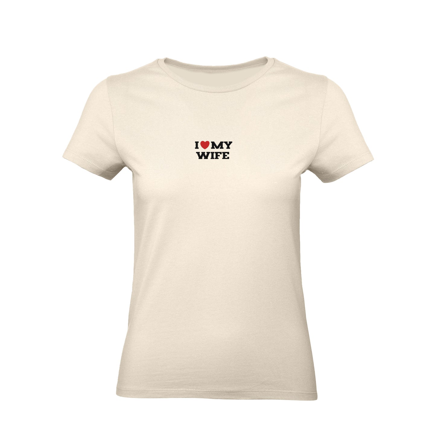 Koszulka I LOVE MY WIFE z haftem – unisex, damska lub oversize Haft z radości - nadruki i haft na odzieży Warszawa