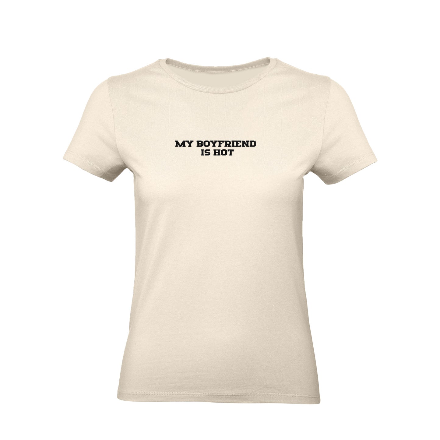 Koszulka z haftem "MY BOYFRIEND IS HOT" – unisex, damski, oversize Haft z radości - nadruki i haft na odzieży Warszawa